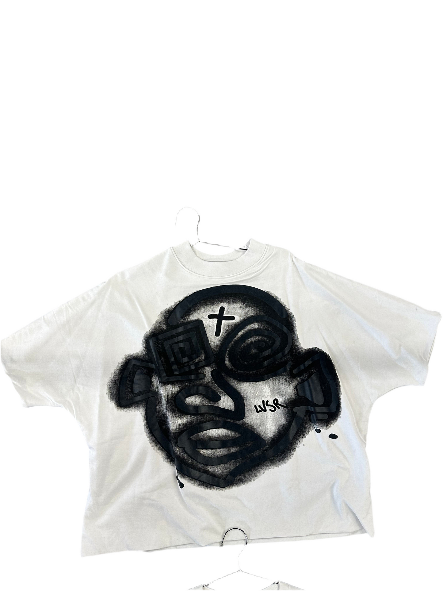 LVSR Cropped Shirt "Big face white"