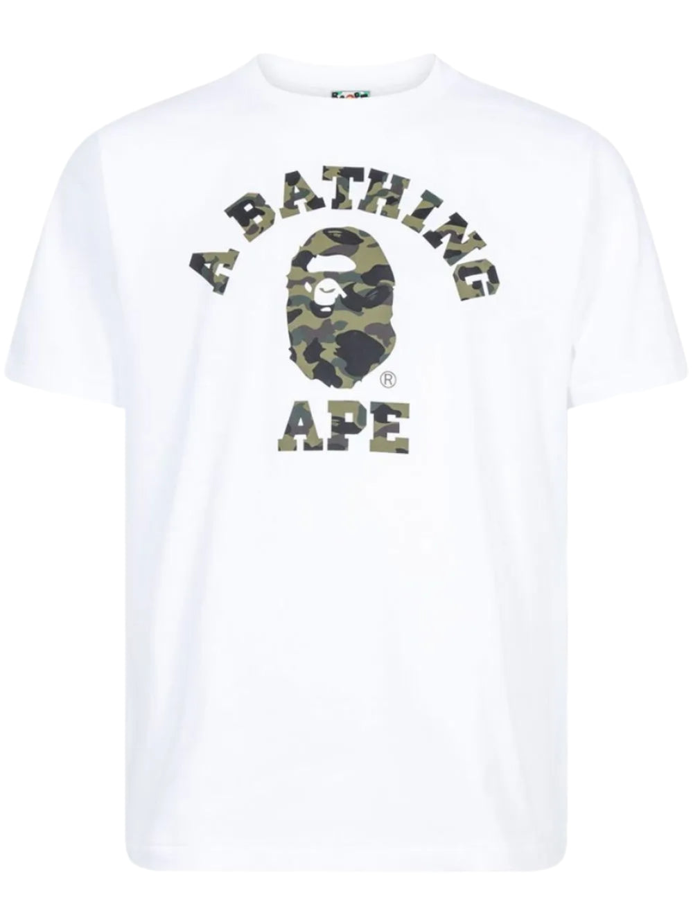 A Bathing Ape Tee "White Green Camo"