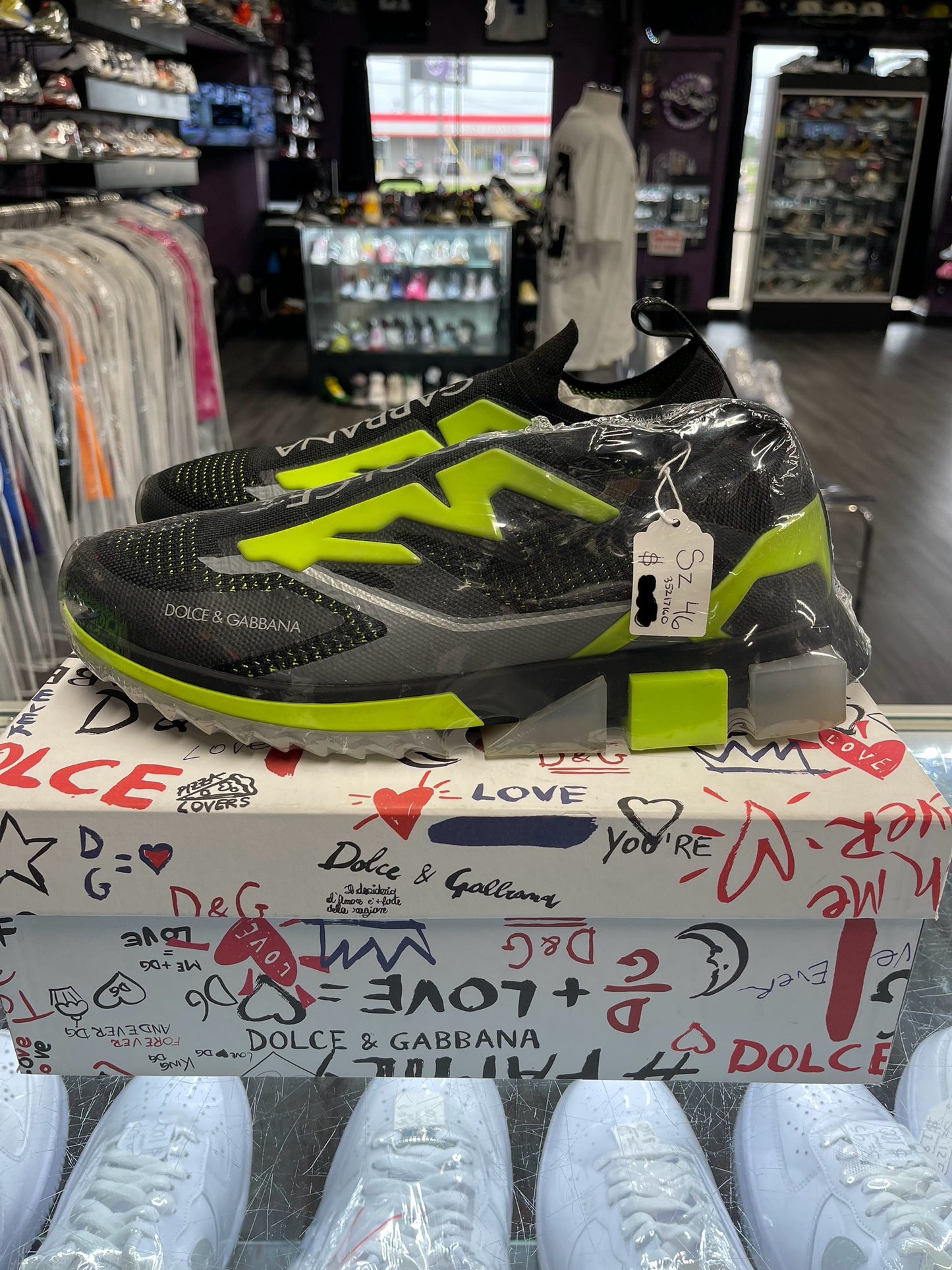 Dolce & Gabbana Sorrento Slip On "Black Fluorescent Green"