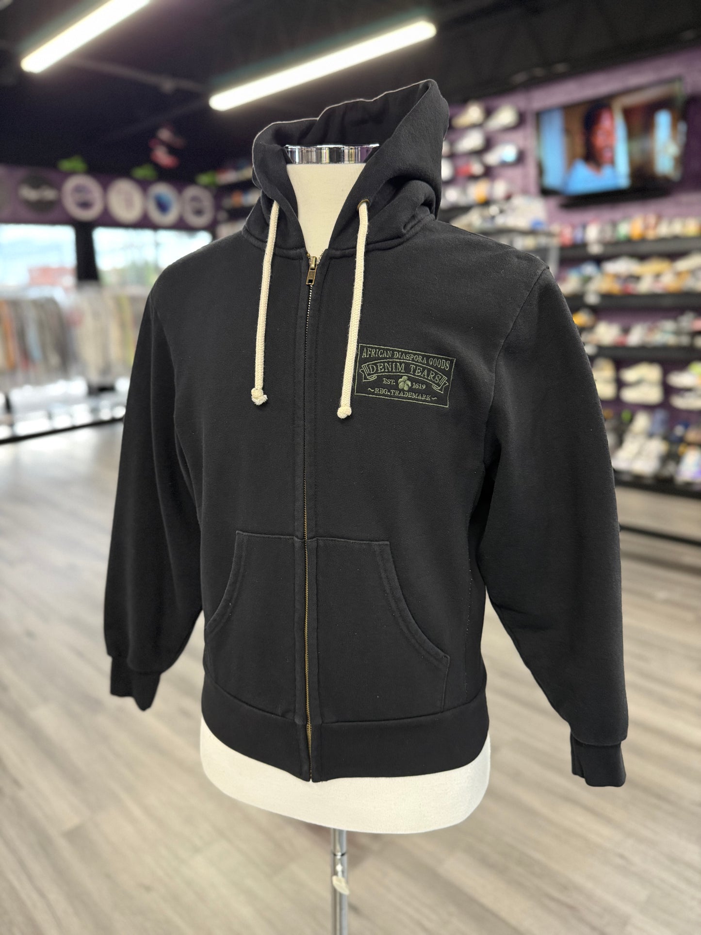 Denim Tears Zip Hoodie "Black"