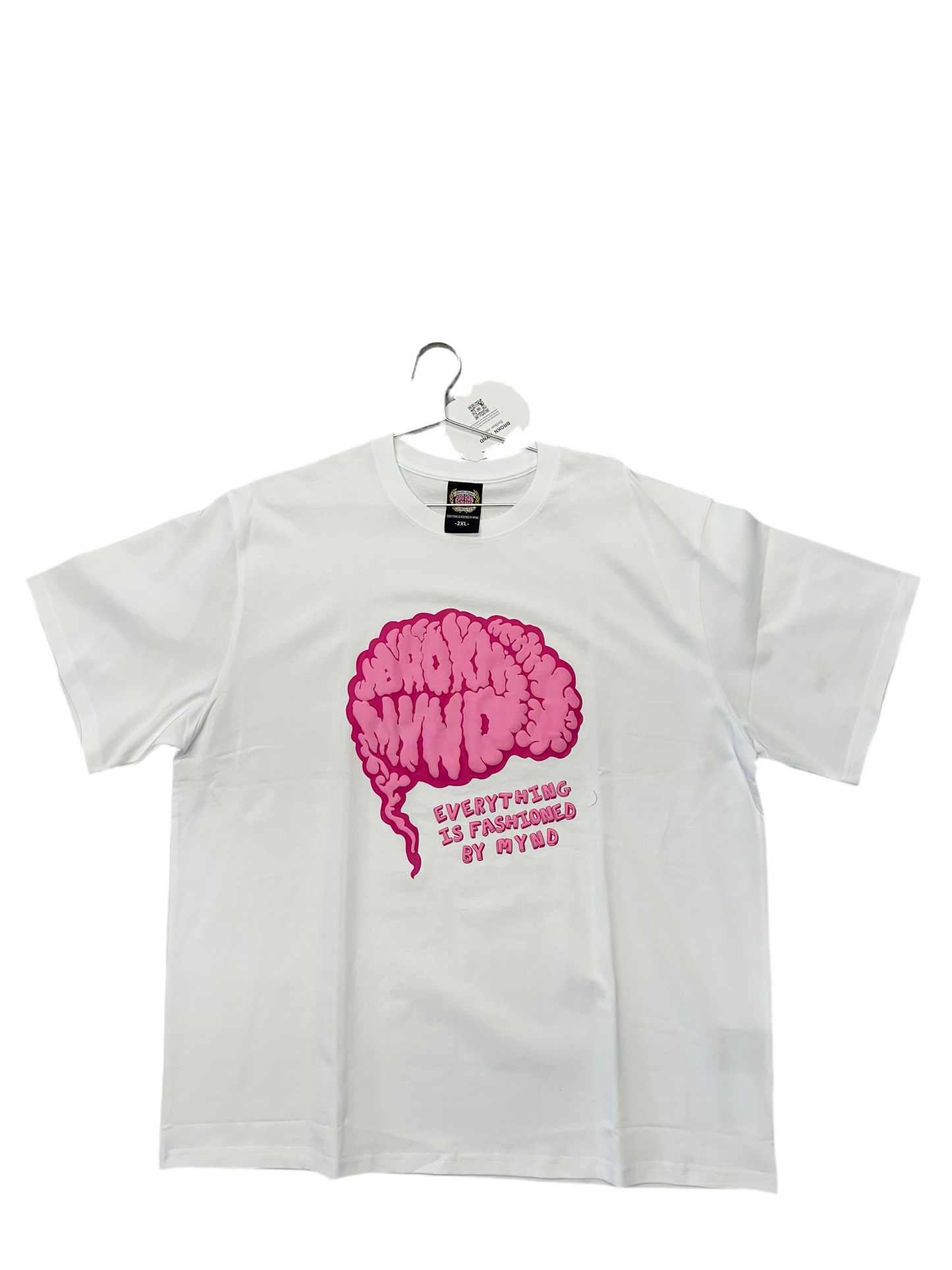 Brokn Mynd Tee “Pink on White”