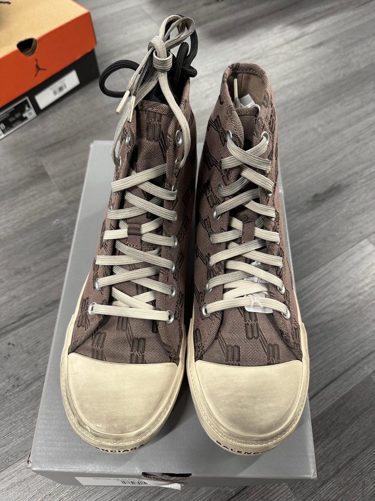 Balenciaga High Top Monogram BB "Dark Mink"