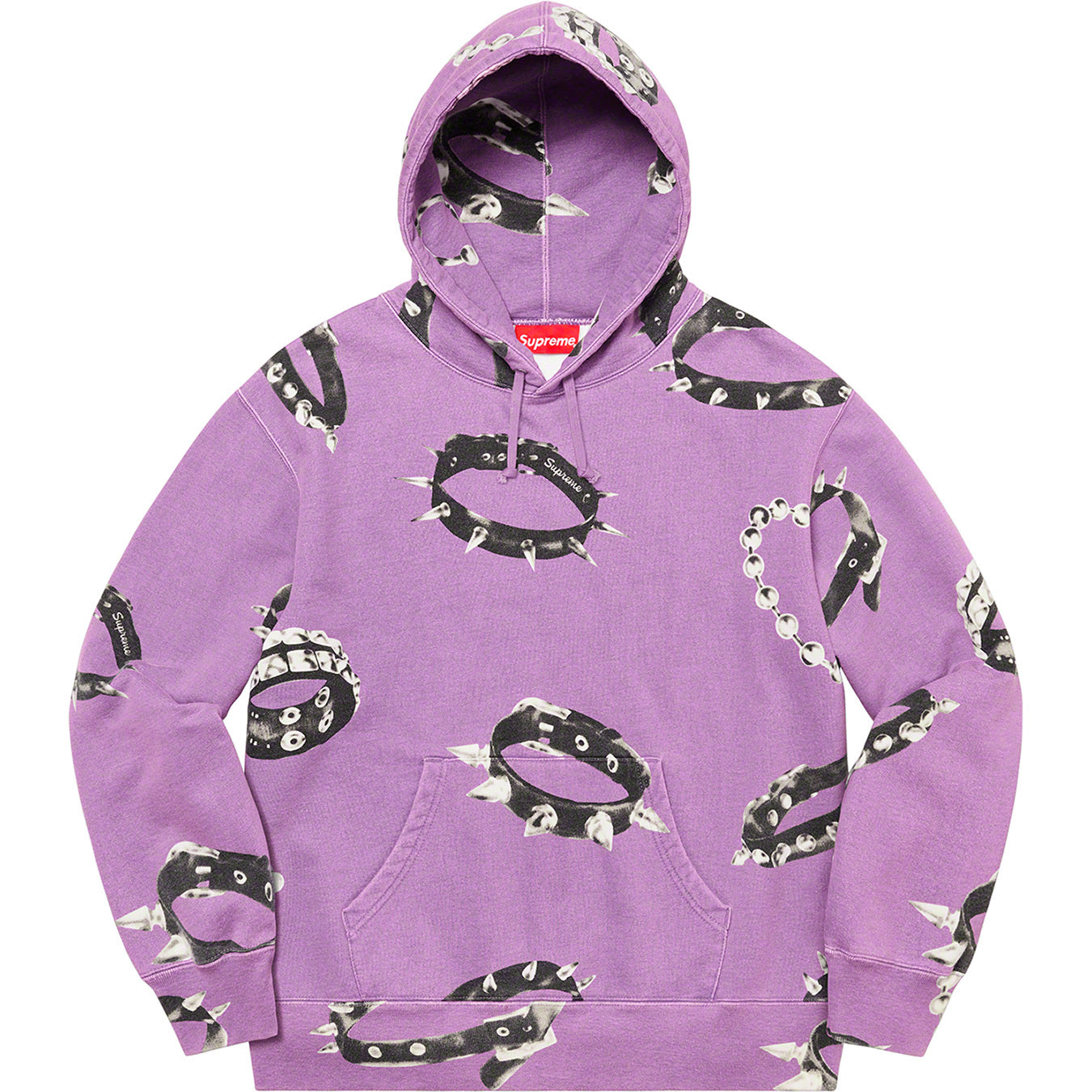 Supreme Spiked Collar Hoodie "Purple"