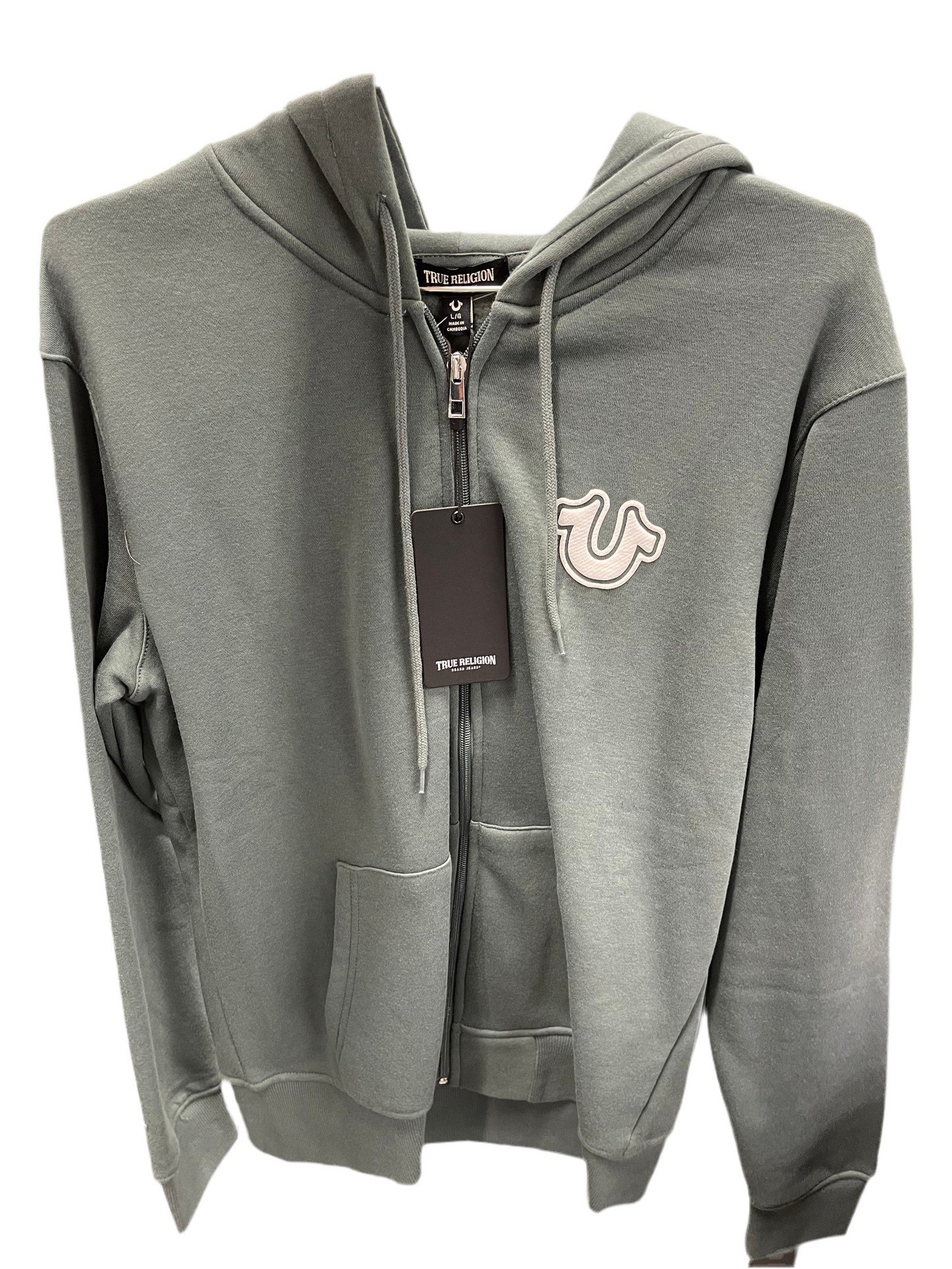 True Religion Zip-Up Hoodie "Green Core"