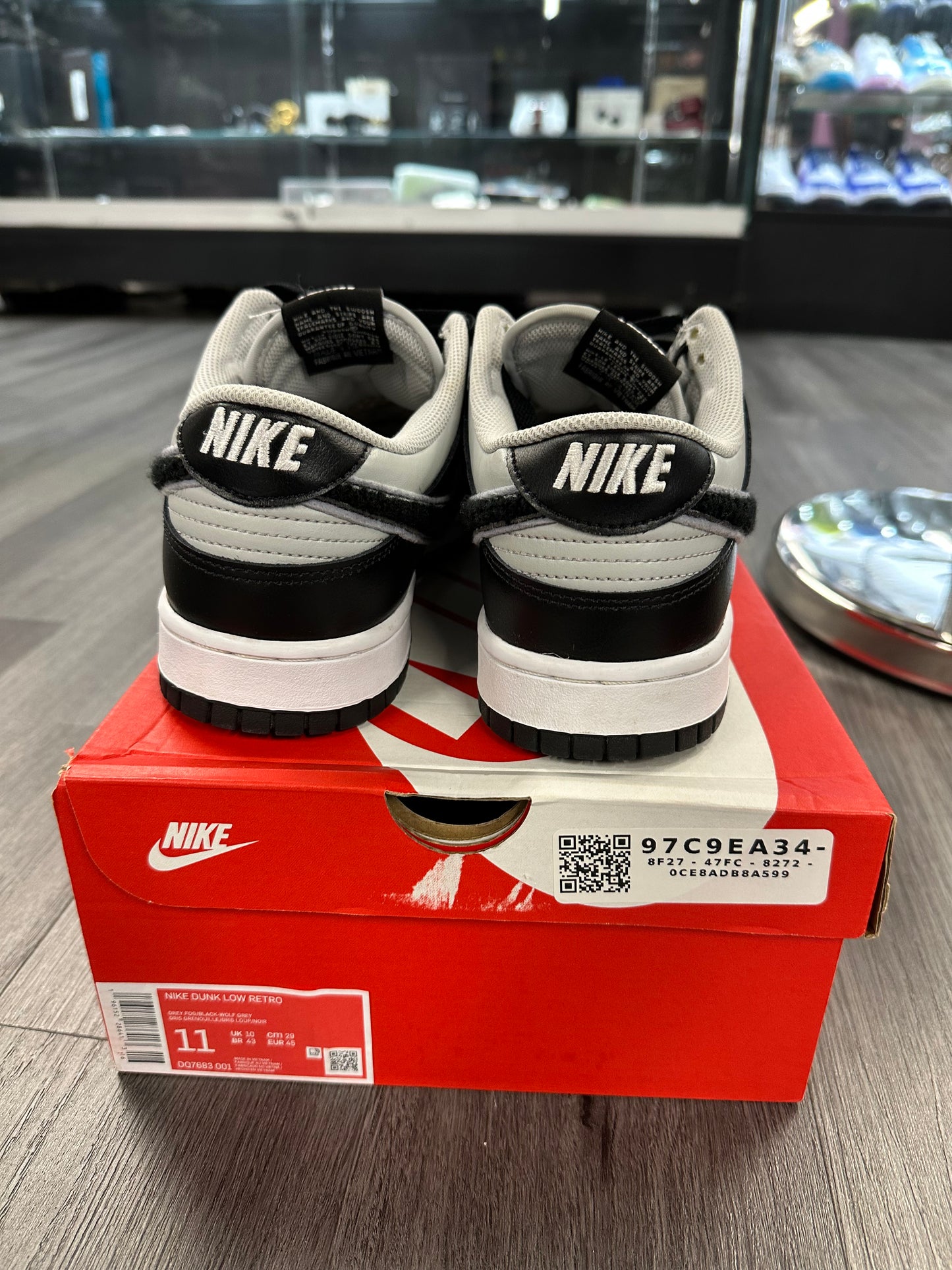 2022 Nike Dunk Low "Chenille Swoosh Black Grey Fog"