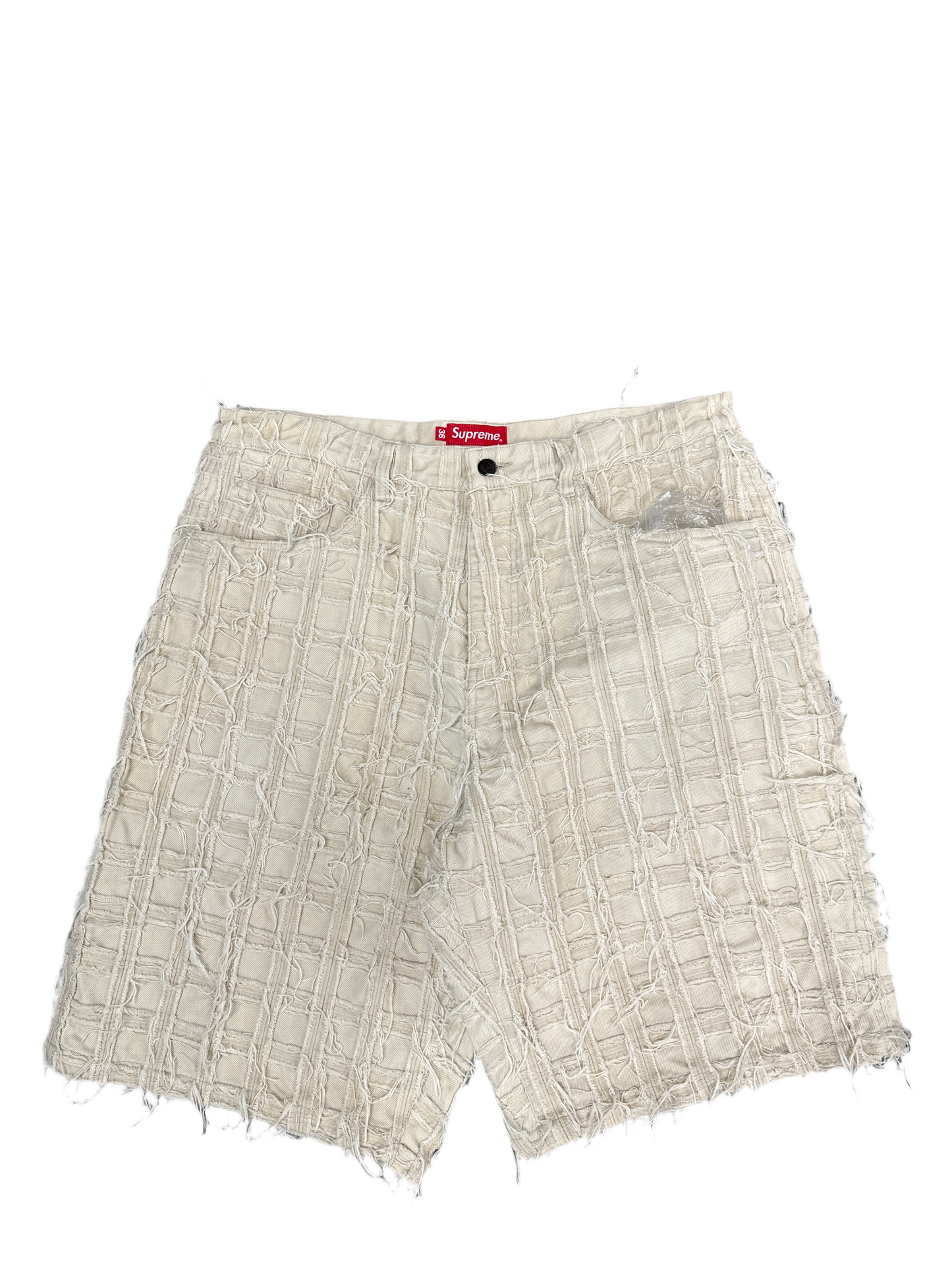 Supreme Frayed Patchwork Baggy Denim Short “Natural”
