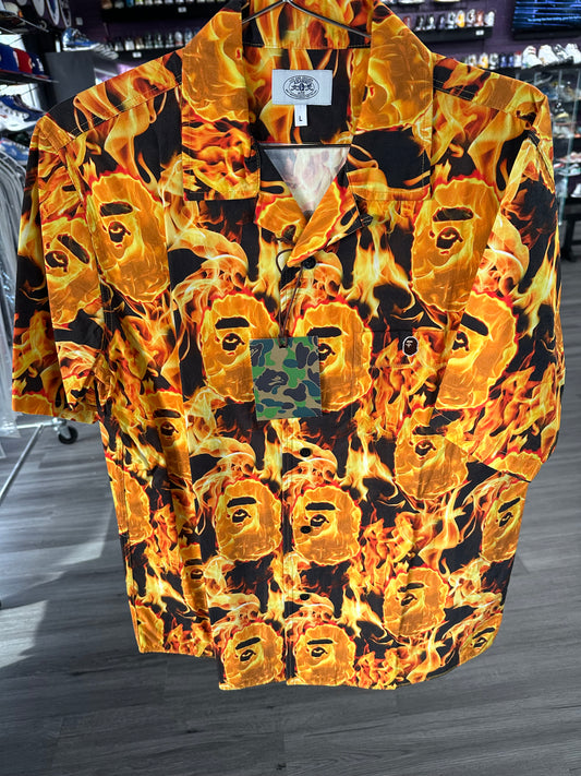 Bape Button Down "Flame"