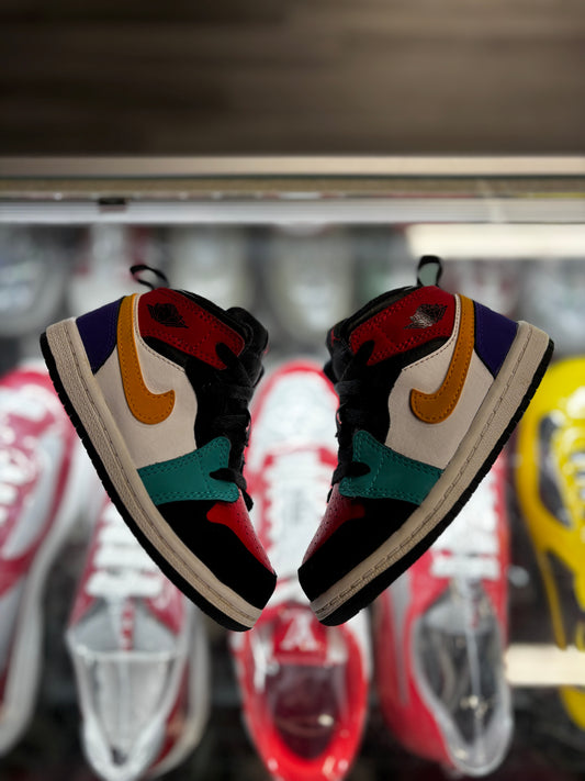2019 Air Jordan 1 Mid "Bred Multi Color" (TD)