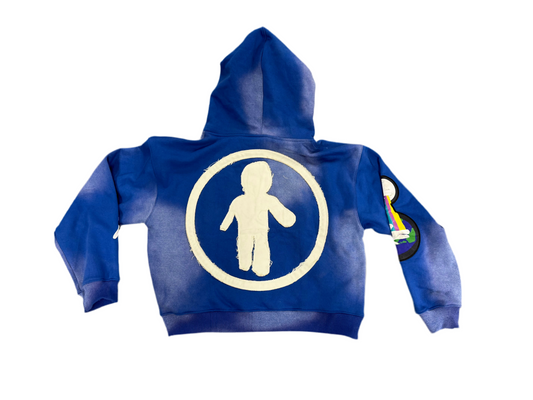 Dolo Zip Hoodie "Blue/White"