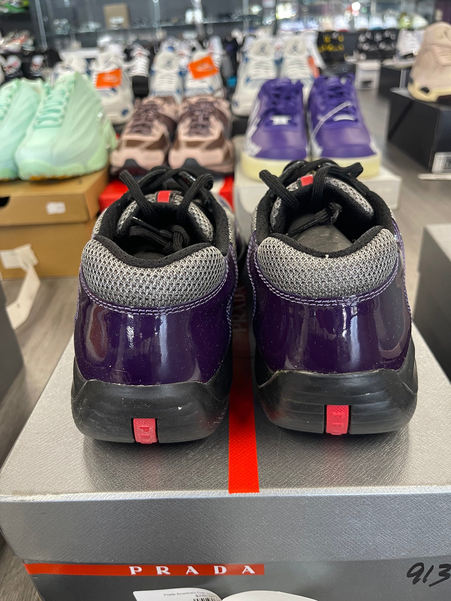 Prada America's Cup Sneaker Low Patent "Purple/Black”