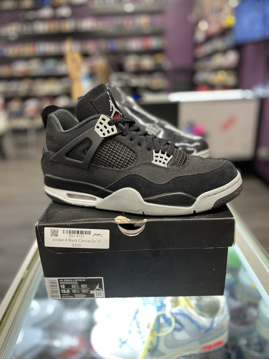 2022 Air Jordan Retro 4 "Black Canvas"
