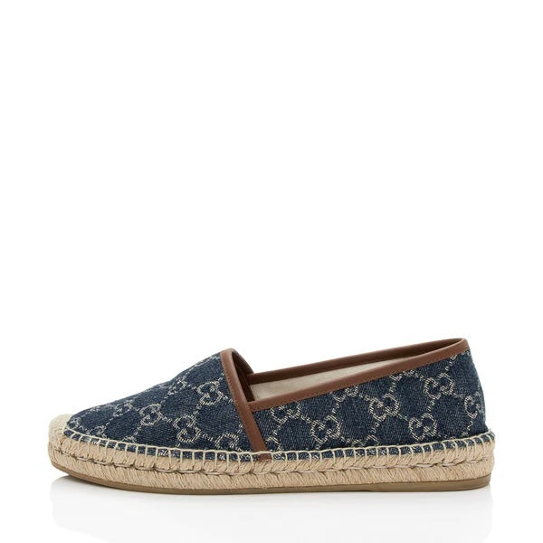 Gucci Slip-On Espadrilles "Denim Monogram"