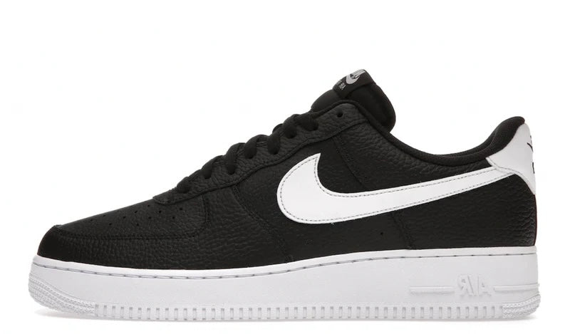 2021 Nike AF1 Low "Black White Pebbled Leather"