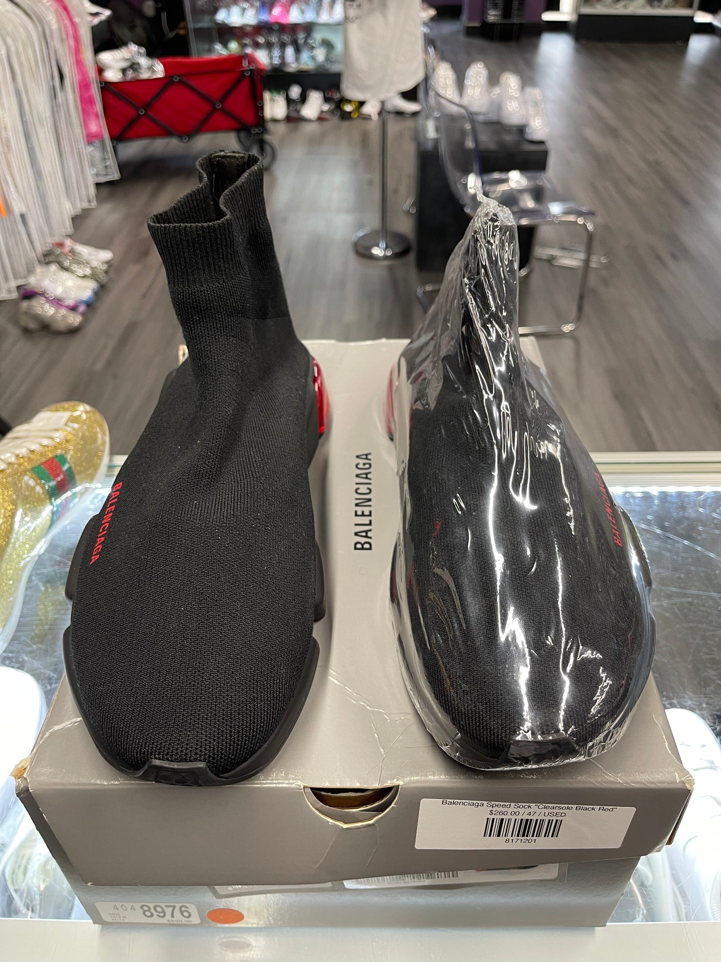 Balenciaga Speed Sock "Clearsole Black Red"