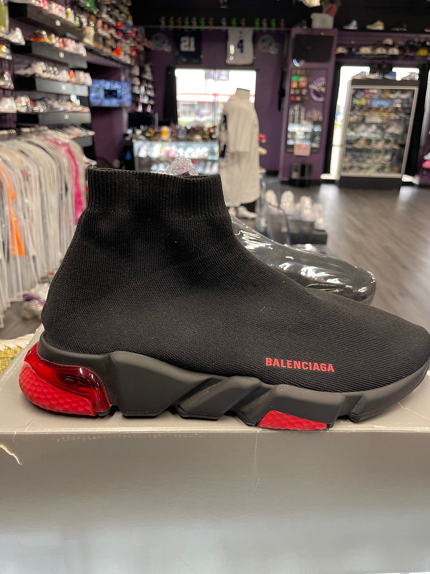Balenciaga Speed Sock "Clearsole Black Red"