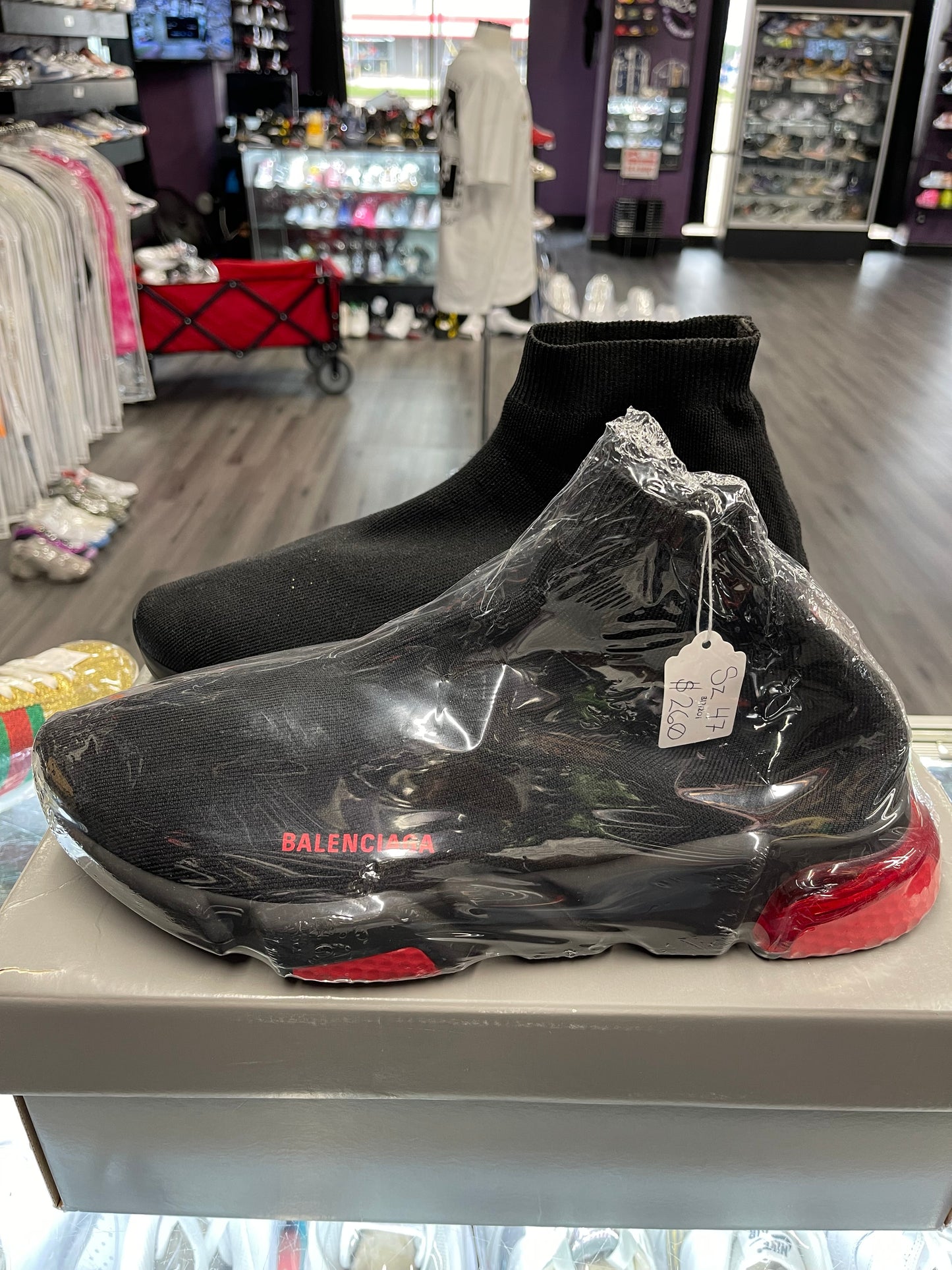 Balenciaga Speed Sock "Clearsole Black Red"