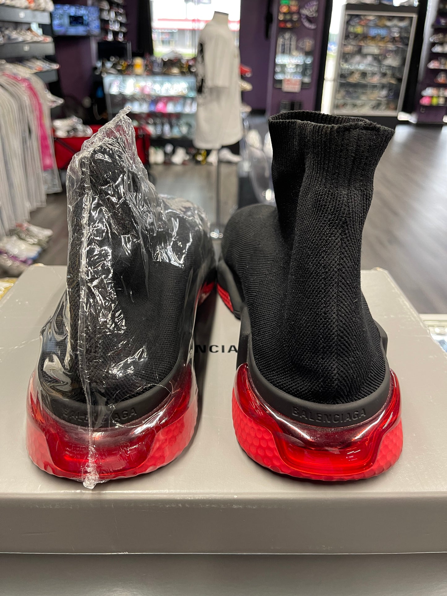 Balenciaga Speed Sock "Clearsole Black Red"