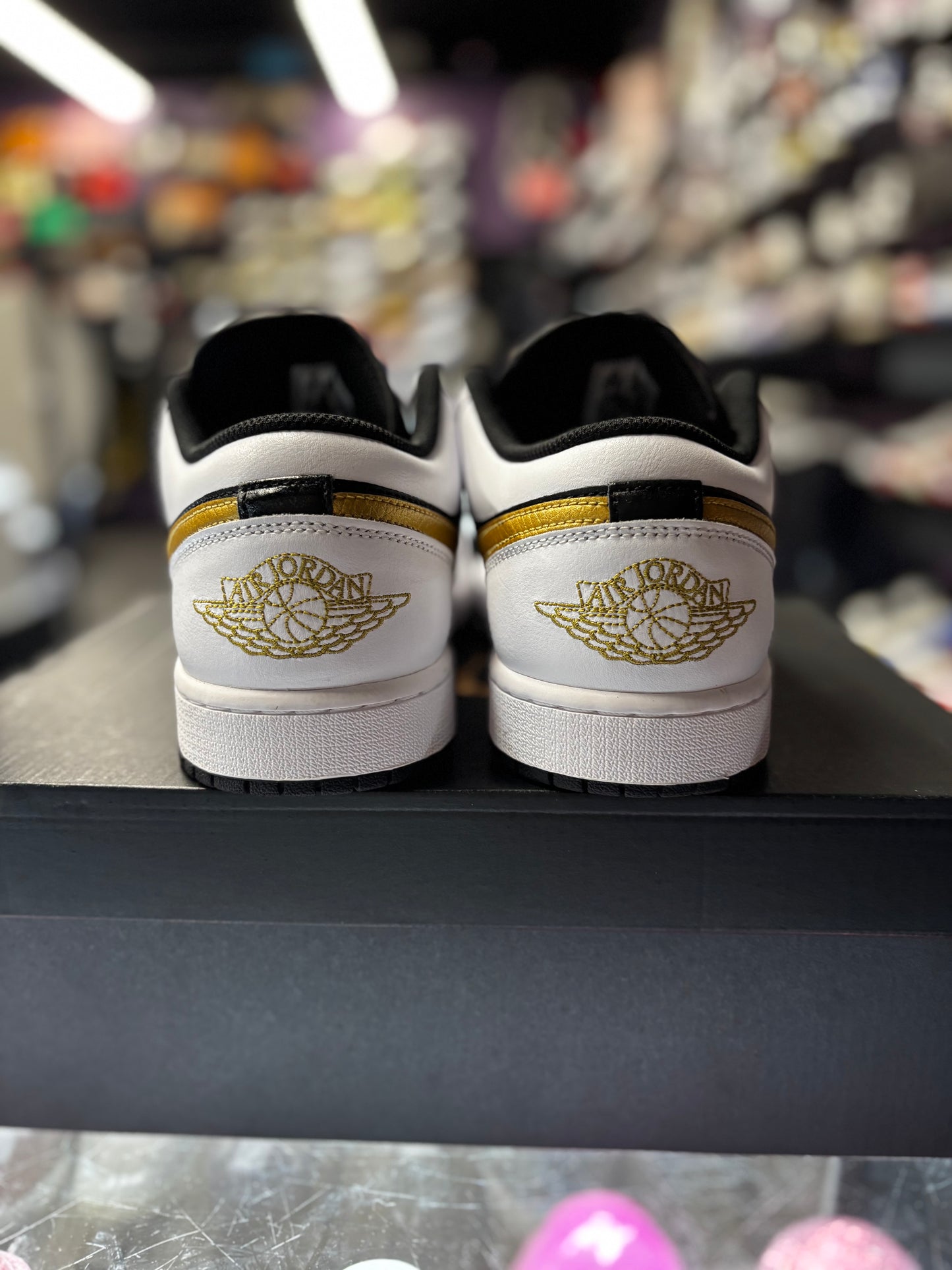 2024 Air Jordan 1 Low "White Black Metallic Gold Swoosh"
