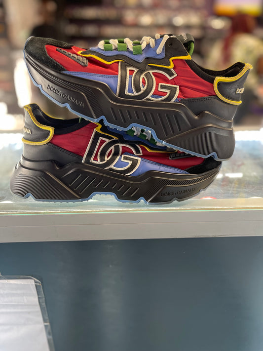Dolce & Gabbana Airmaster "Mixed Media Sneakers Blue Red"