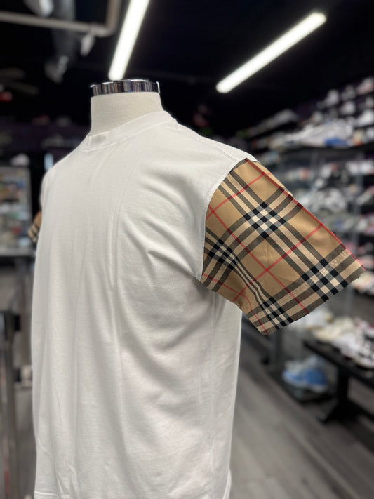 Burberry Tee Plaid Sleeve