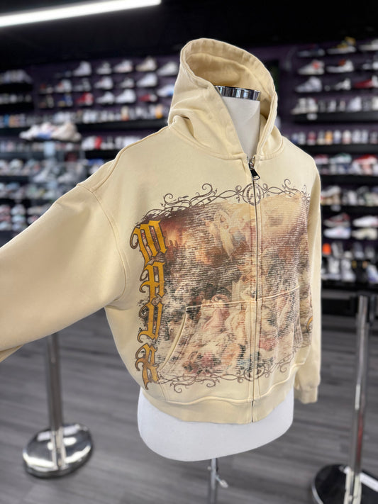 Maur Cropped Hoodie "Cream"