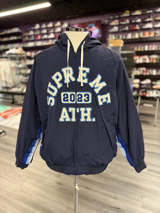 Supreme Applique Hooded Track Jacket "Navy"