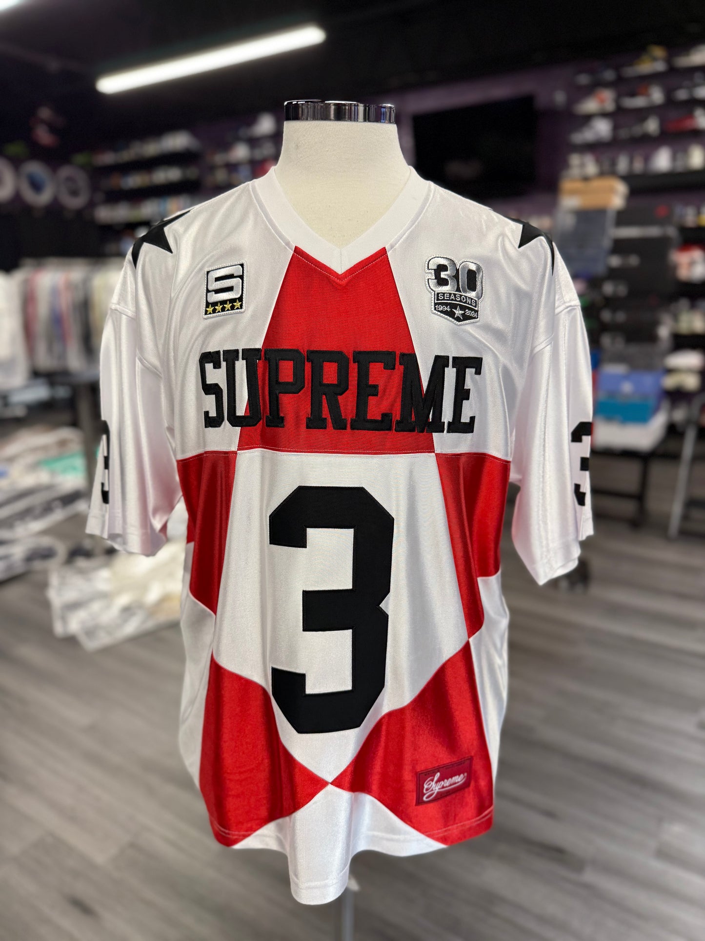 Supreme Jersey Star Football "White/Red"