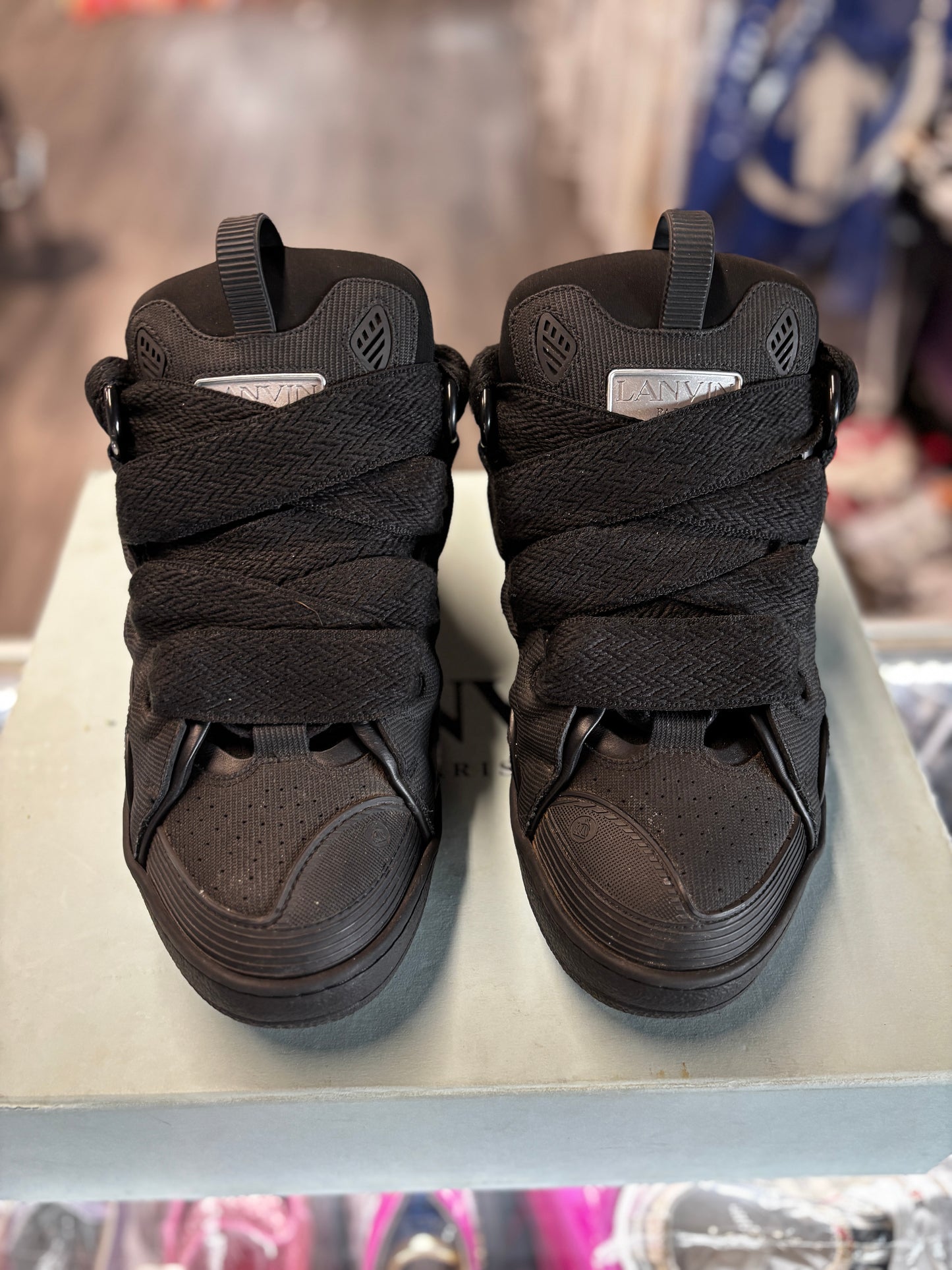 Lanvin Curb Sneaker "Metallic Effect Black"