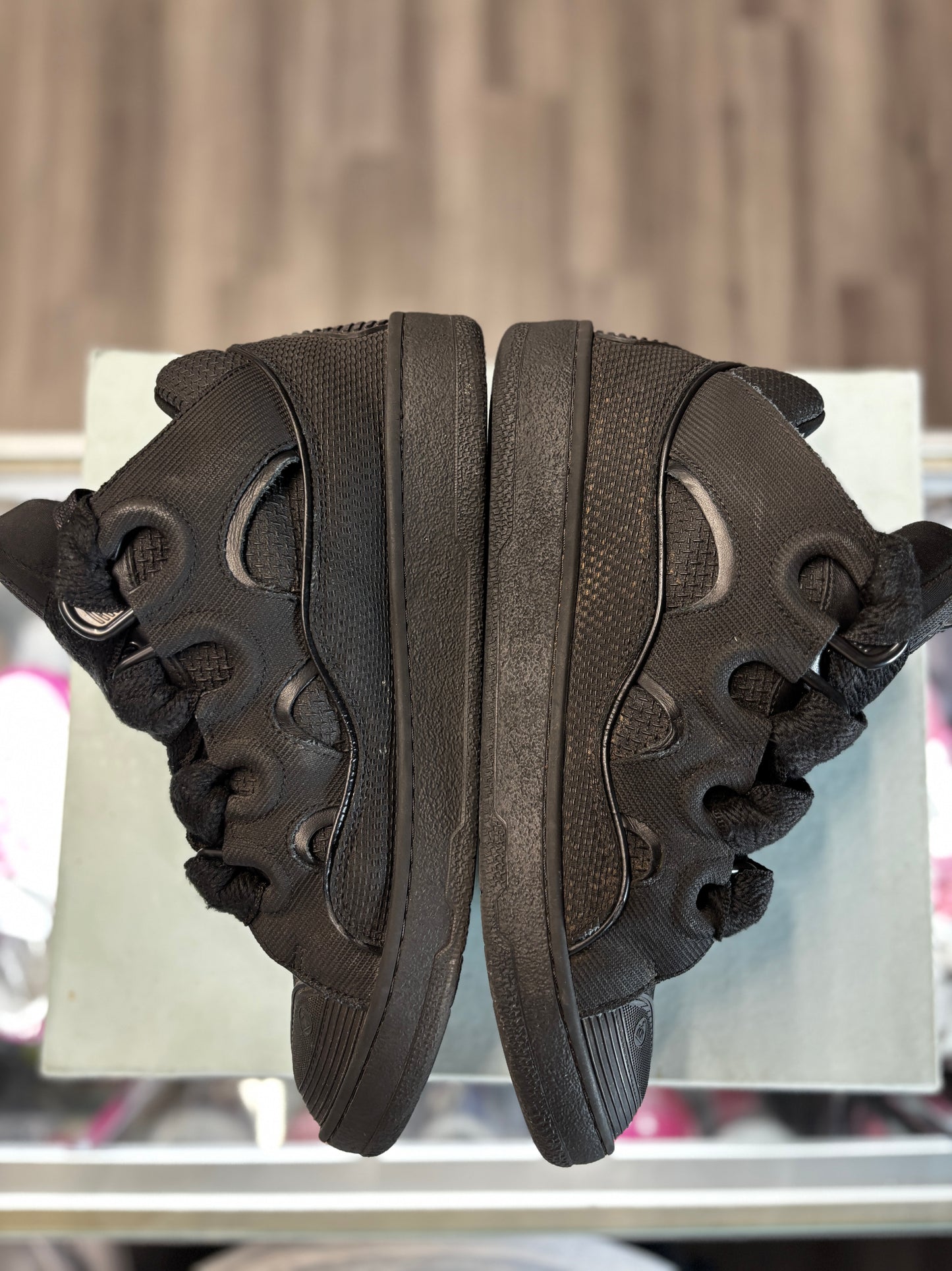 Lanvin Curb Sneaker "Metallic Effect Black"