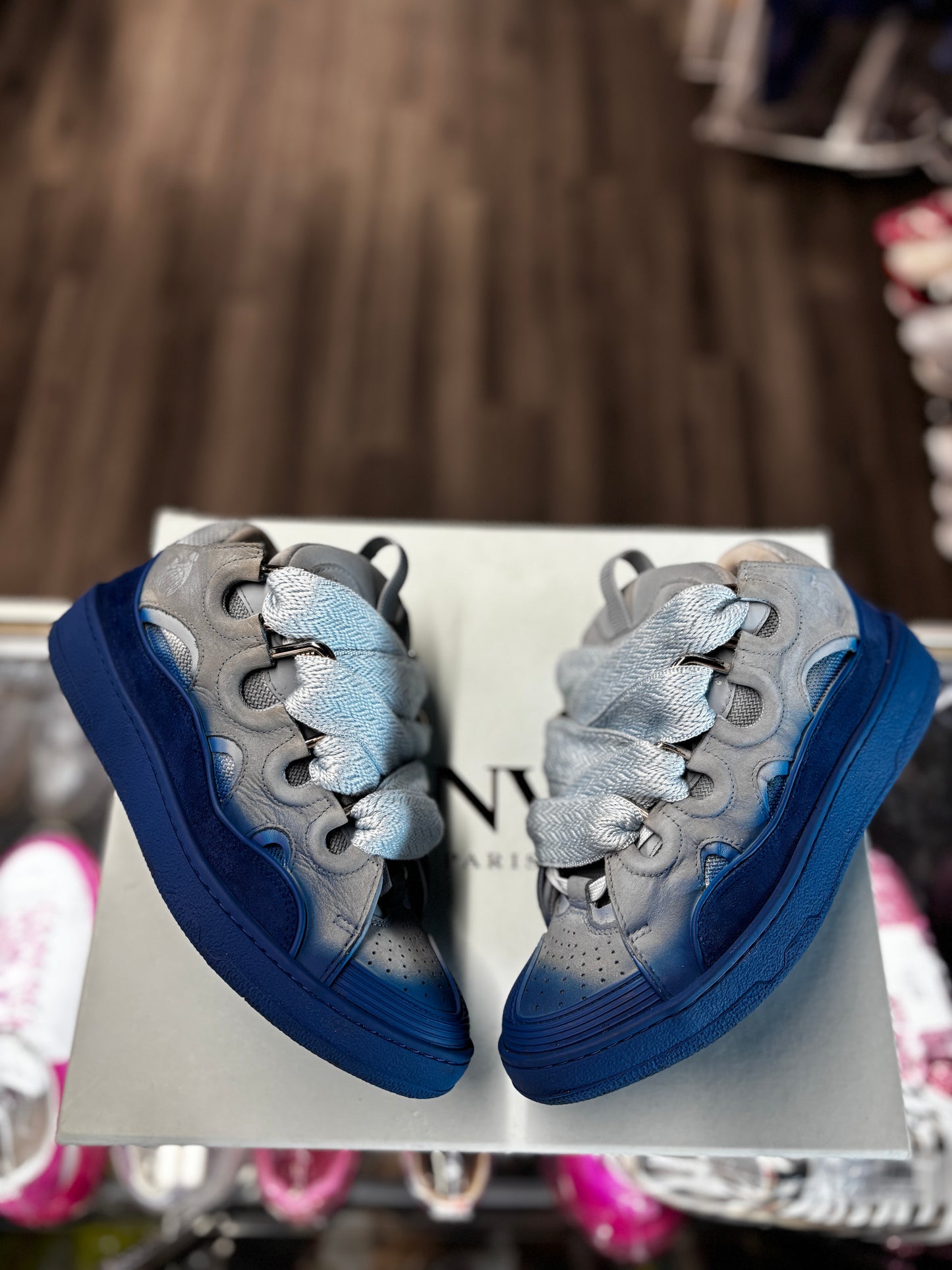 Lanvin Curb Sneaker "Grey/Blue"