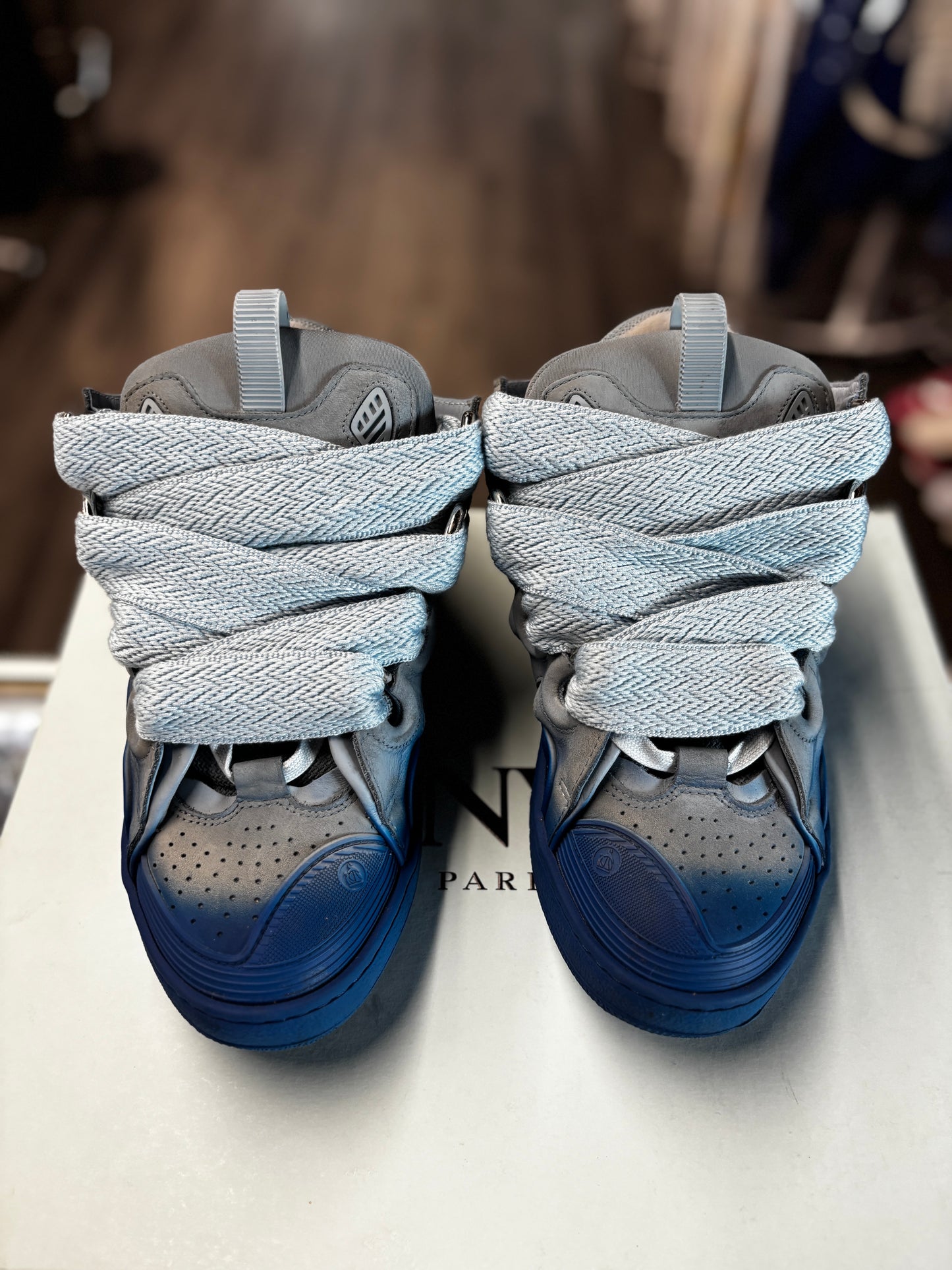 Lanvin Curb Sneaker "Grey/Blue"