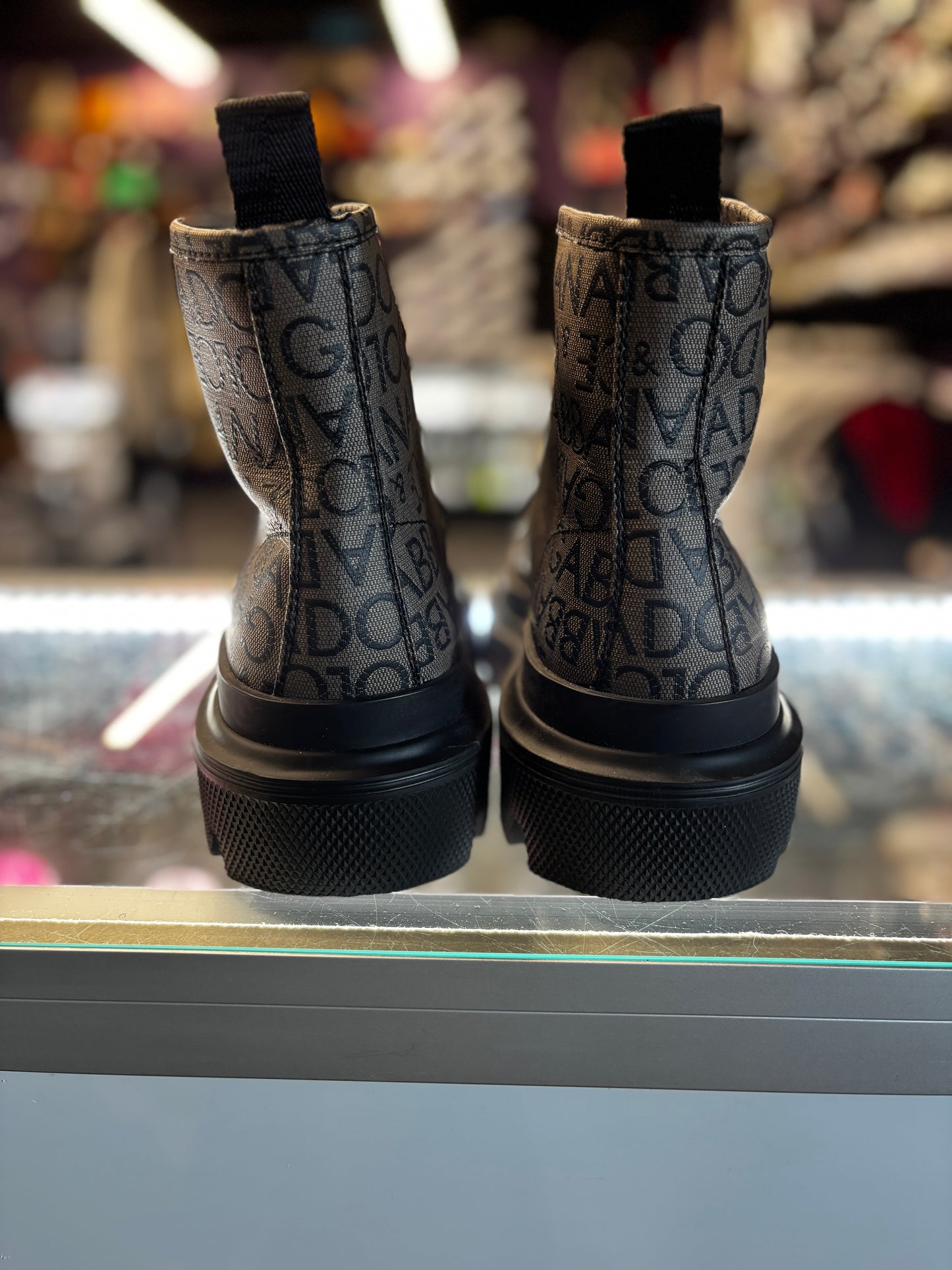 Dolce & Gabbana Combat Boot "Allover Logo"