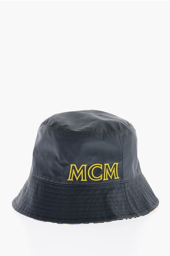 MCM Bucket Hat Reversible "Grey/Yellow Logo"