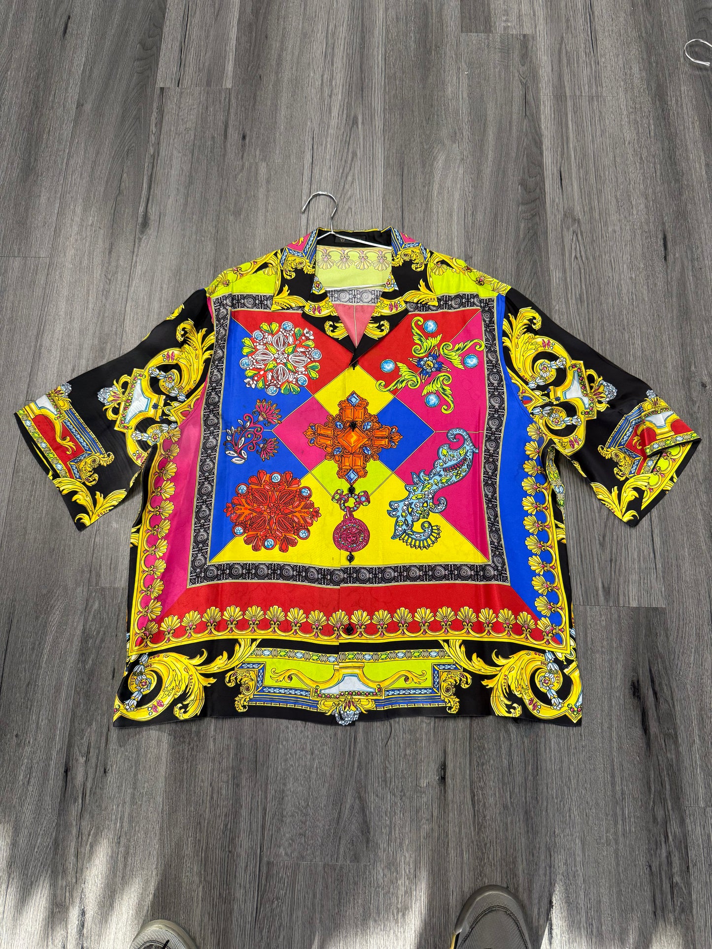 Versace Satin Button Down "Multi-Color"