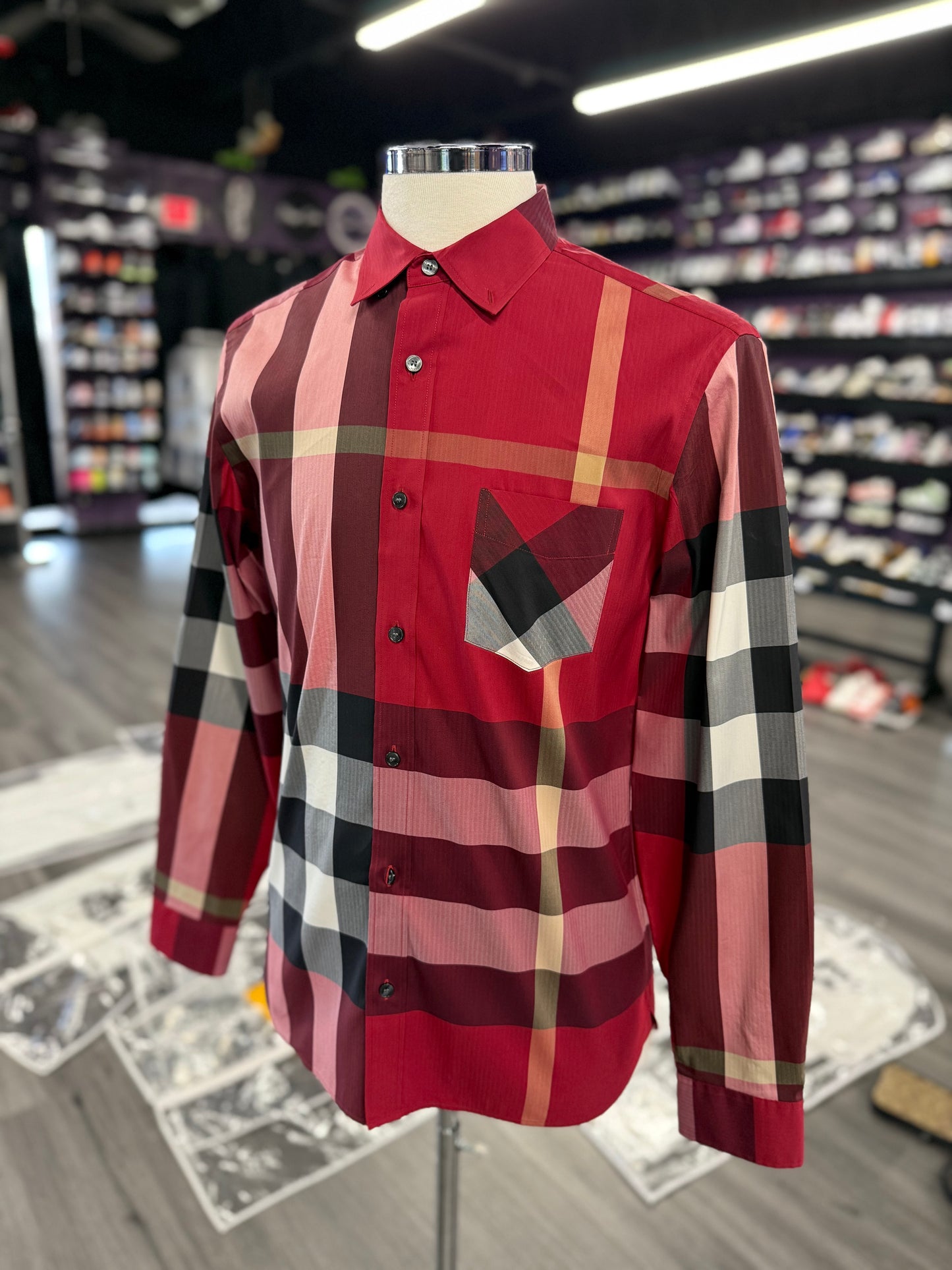 Burberry Button L/S "Red Plaid'