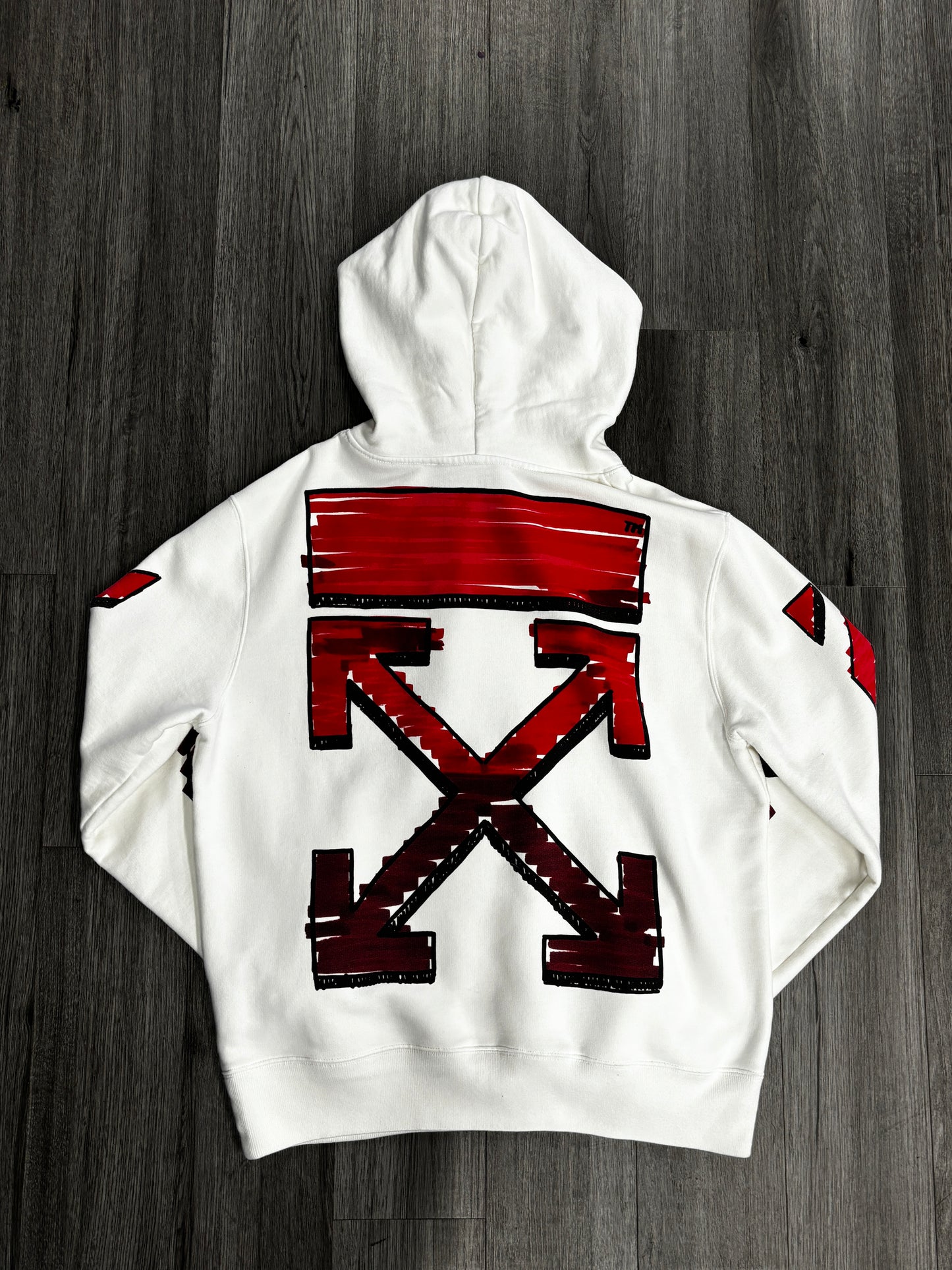 Off-White Marker Hoodie "White/Red"