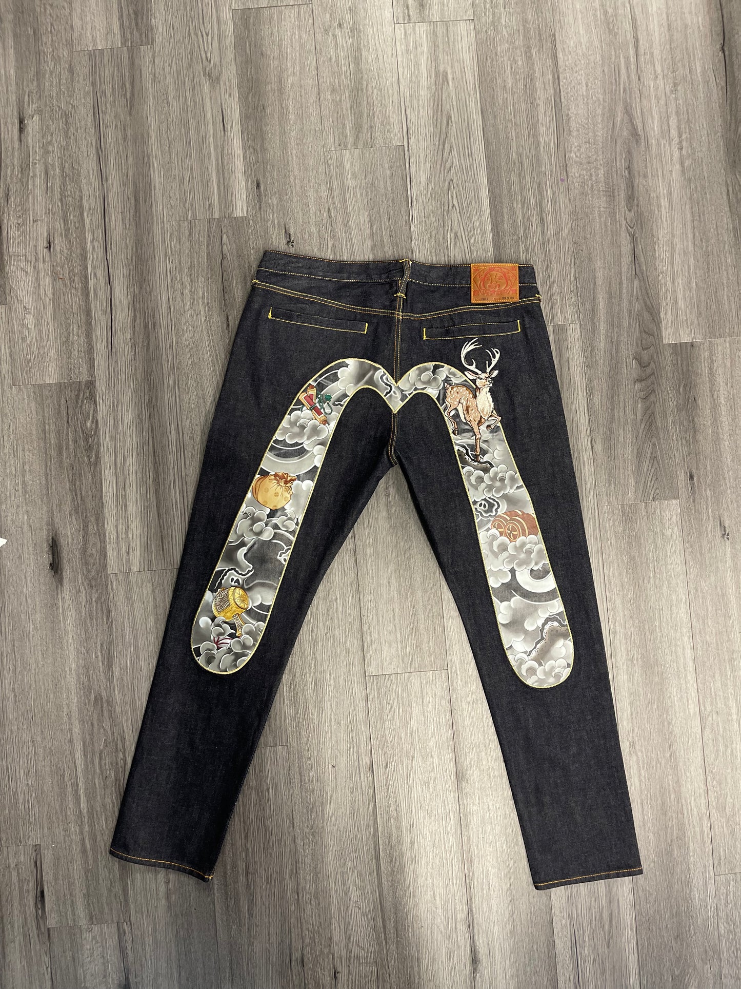 Evisu Treasure and Cloud Daicock Carrot Fit Denim