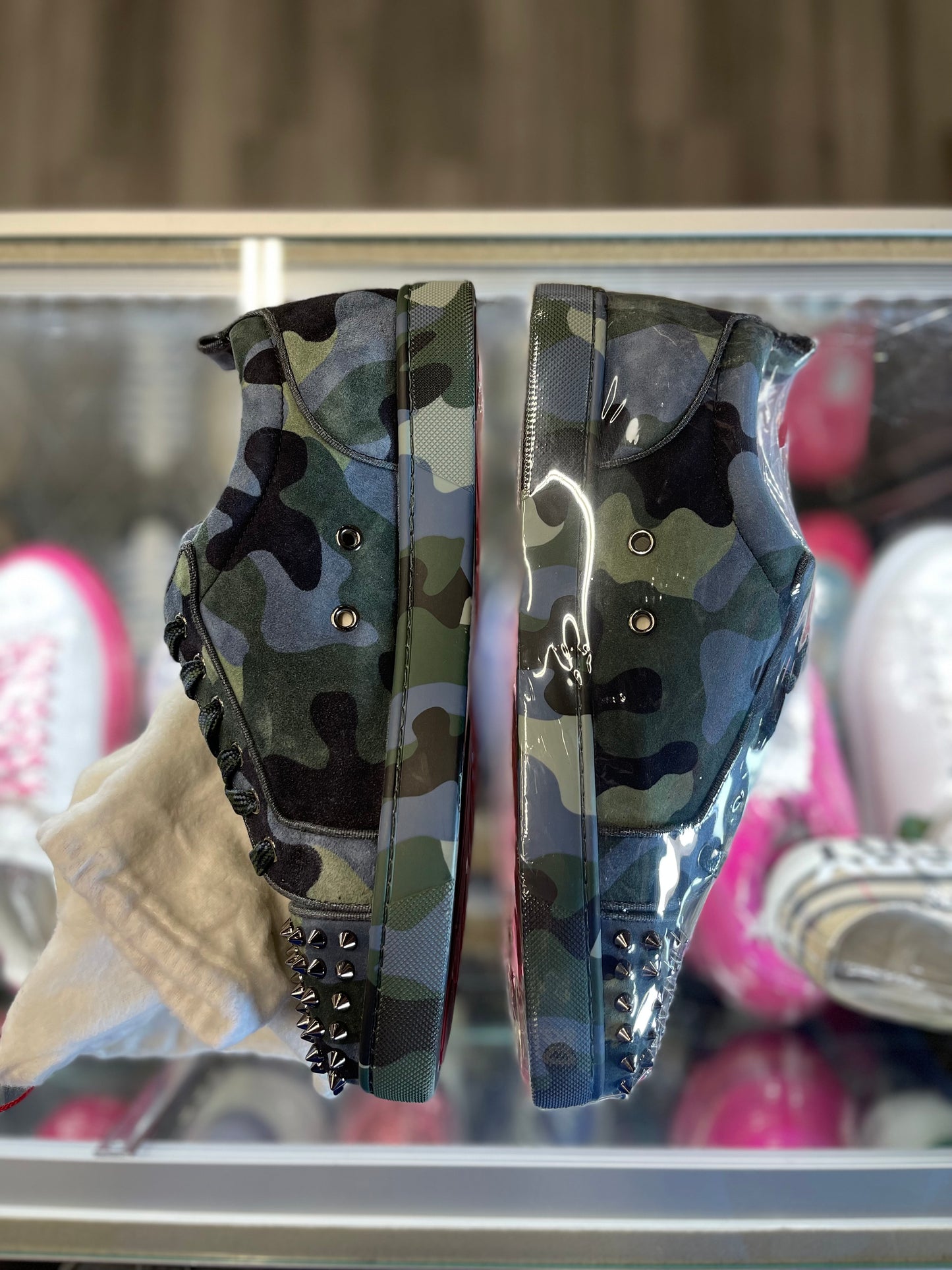 Christian Louboutin Low Spikes "Blue/Camo"