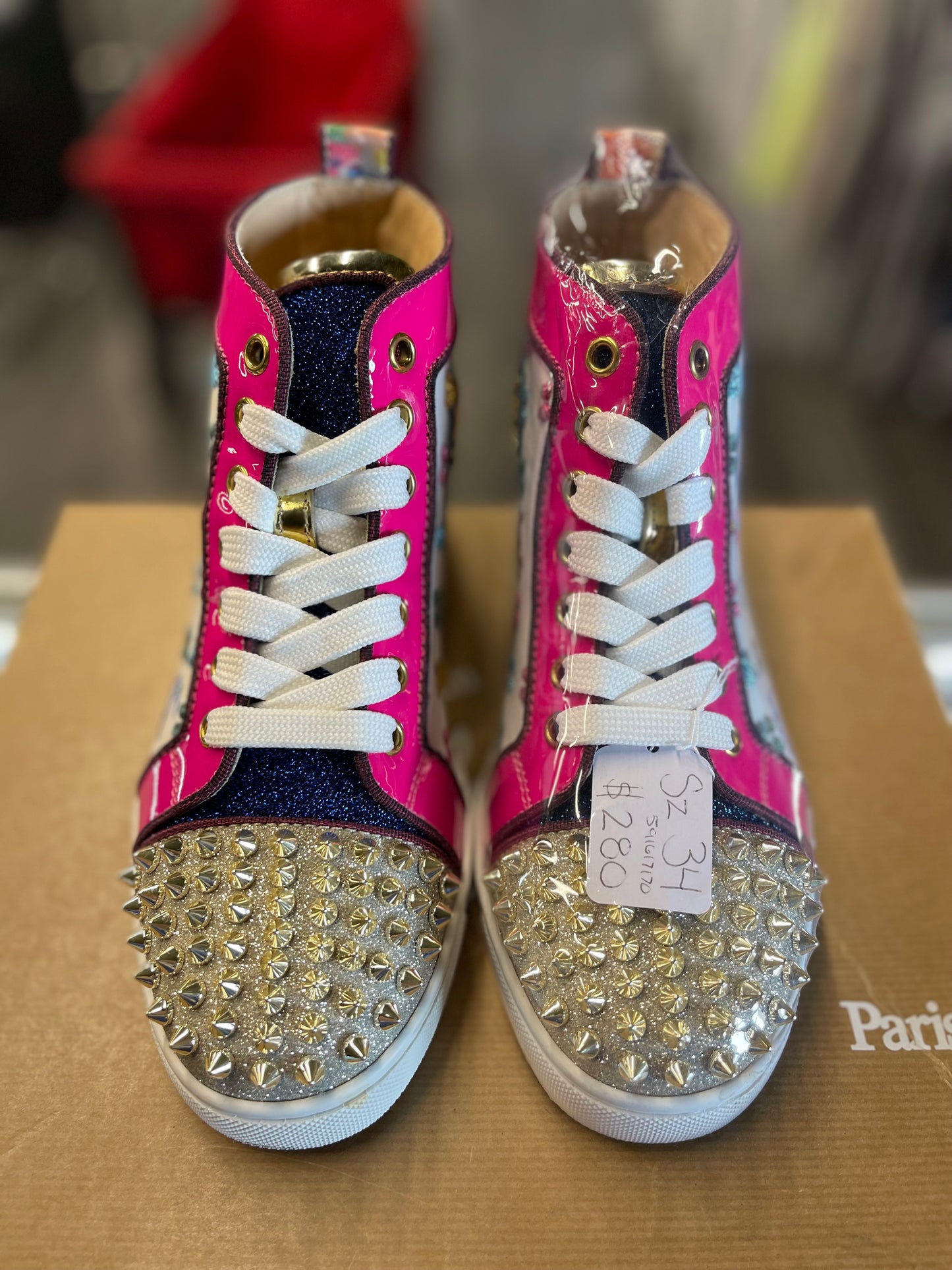 Christian Louboutin Lou Spikes Orlato Flat "Multi-Color" (W)