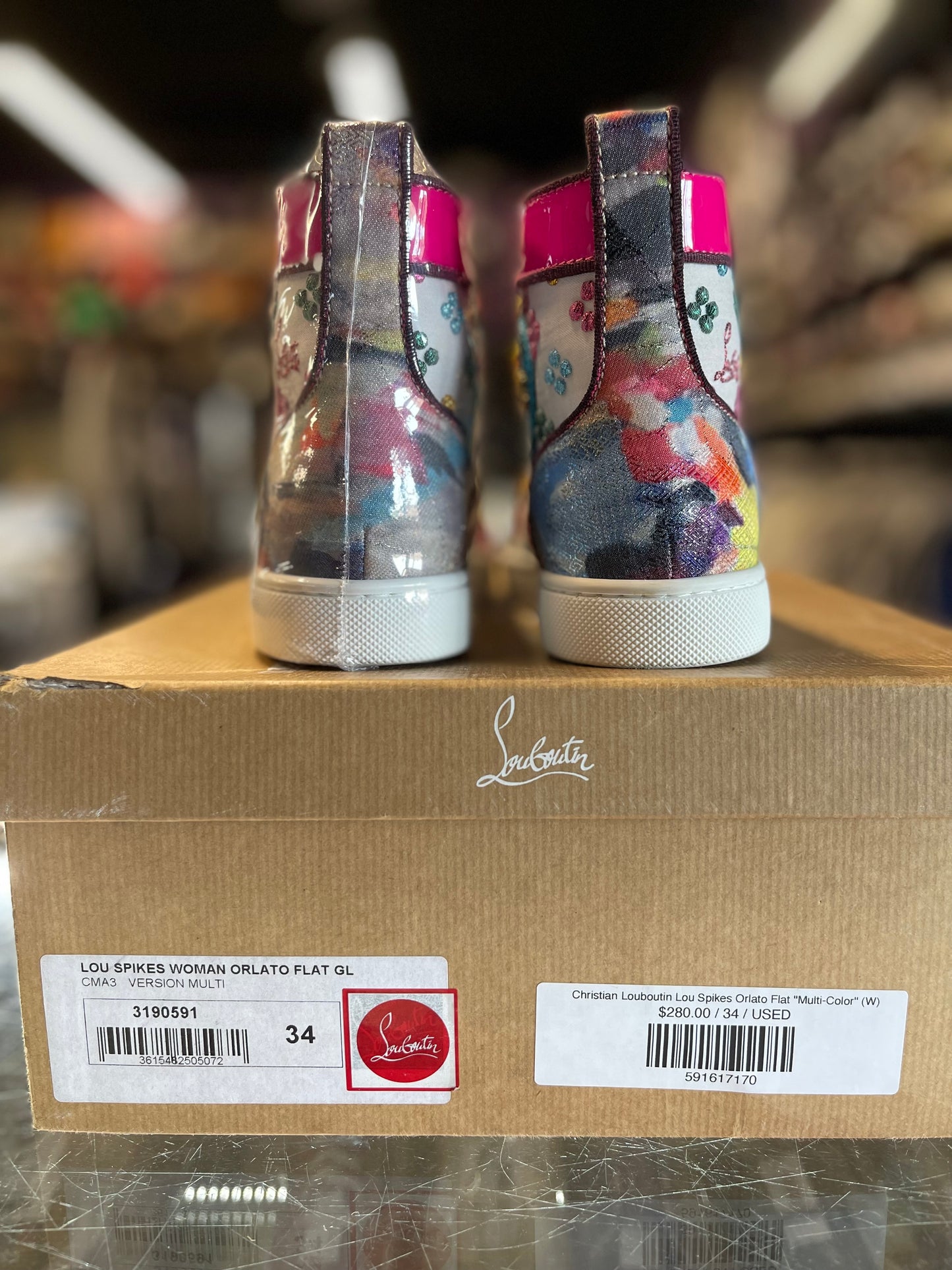 Christian Louboutin Lou Spikes Orlato Flat "Multi-Color" (W)