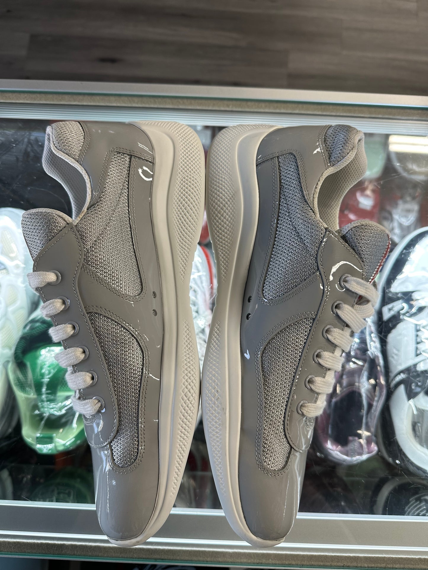 Prada America Cup Patent Low "Grey"