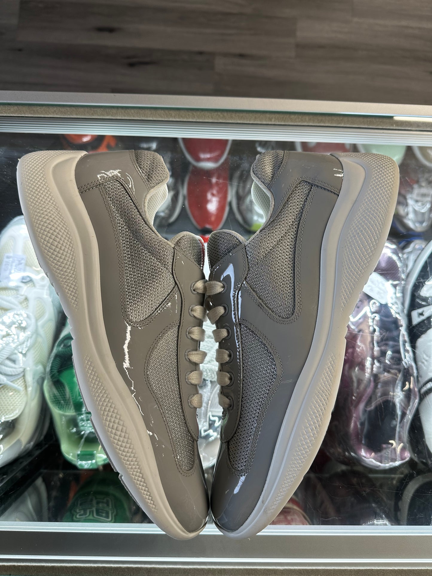 Prada America Cup Patent Low "Grey"