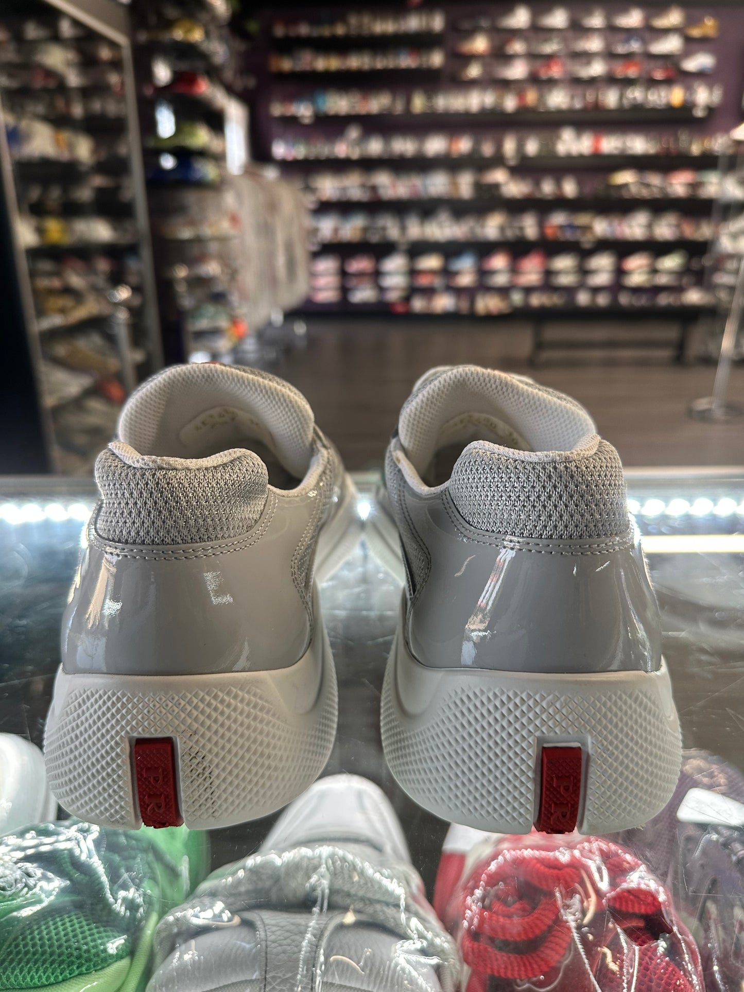 Prada America Cup Patent Low "Grey"