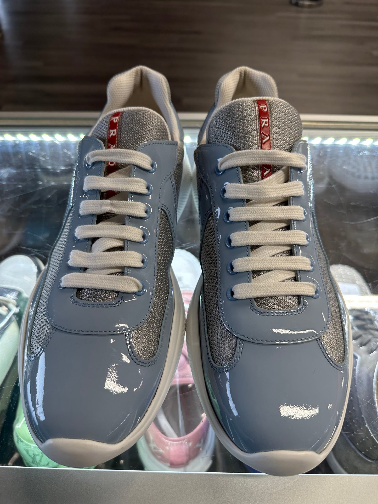 Prada America Cup Patent Low "Light Blue"