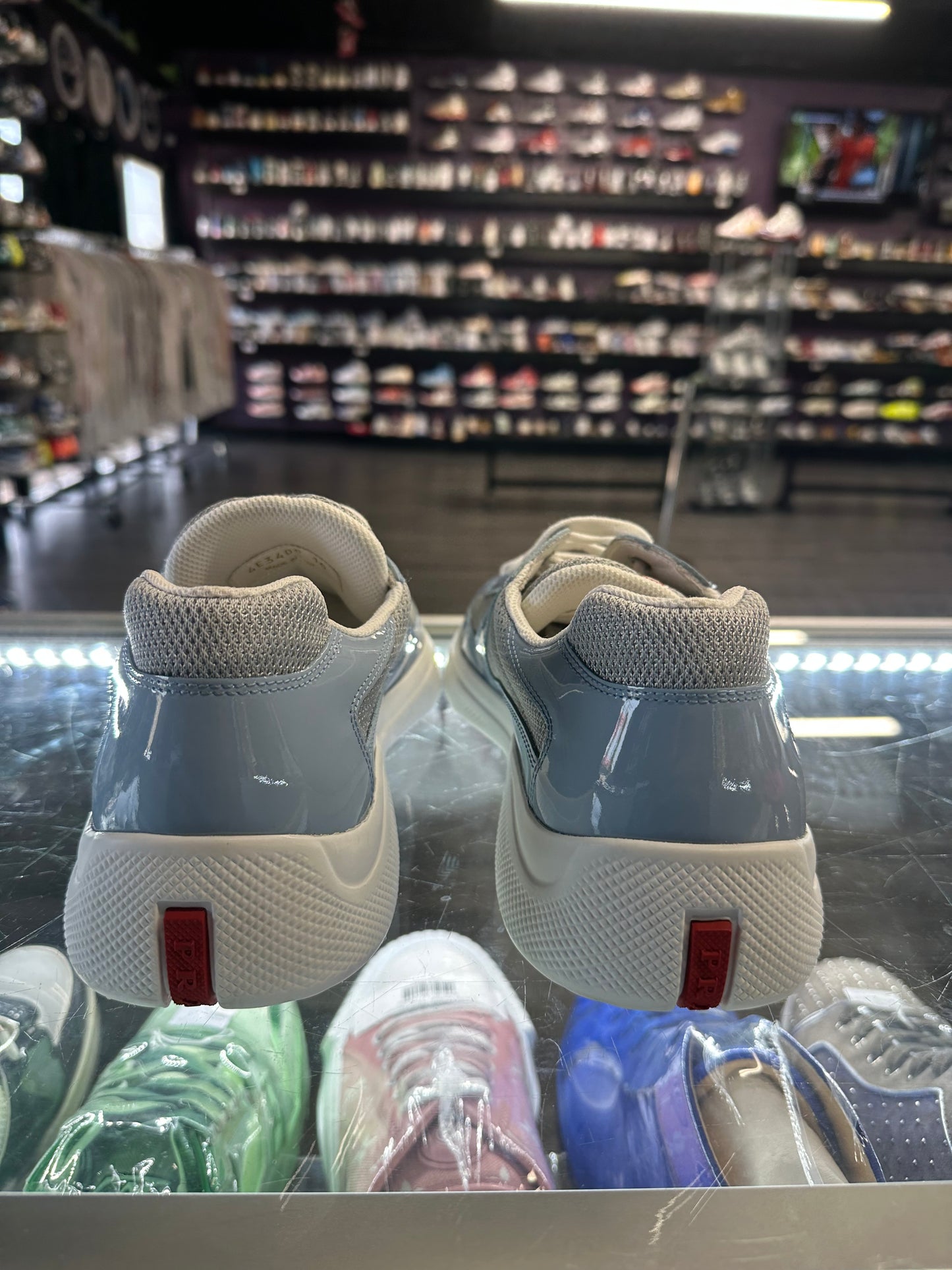 Prada America Cup Patent Low "Light Blue"