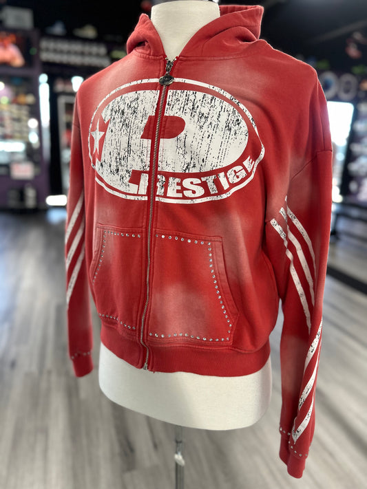 Prestige Zip Hoodie "Red Swarovski"