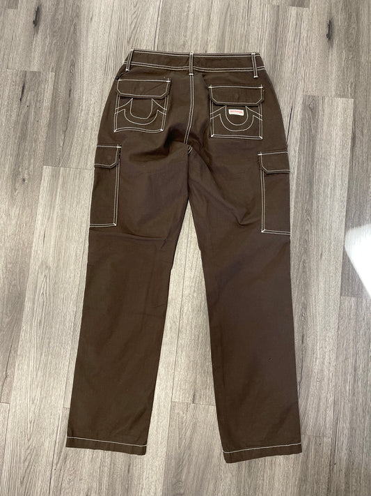 True Religion Pants Dark Brown White Stitch