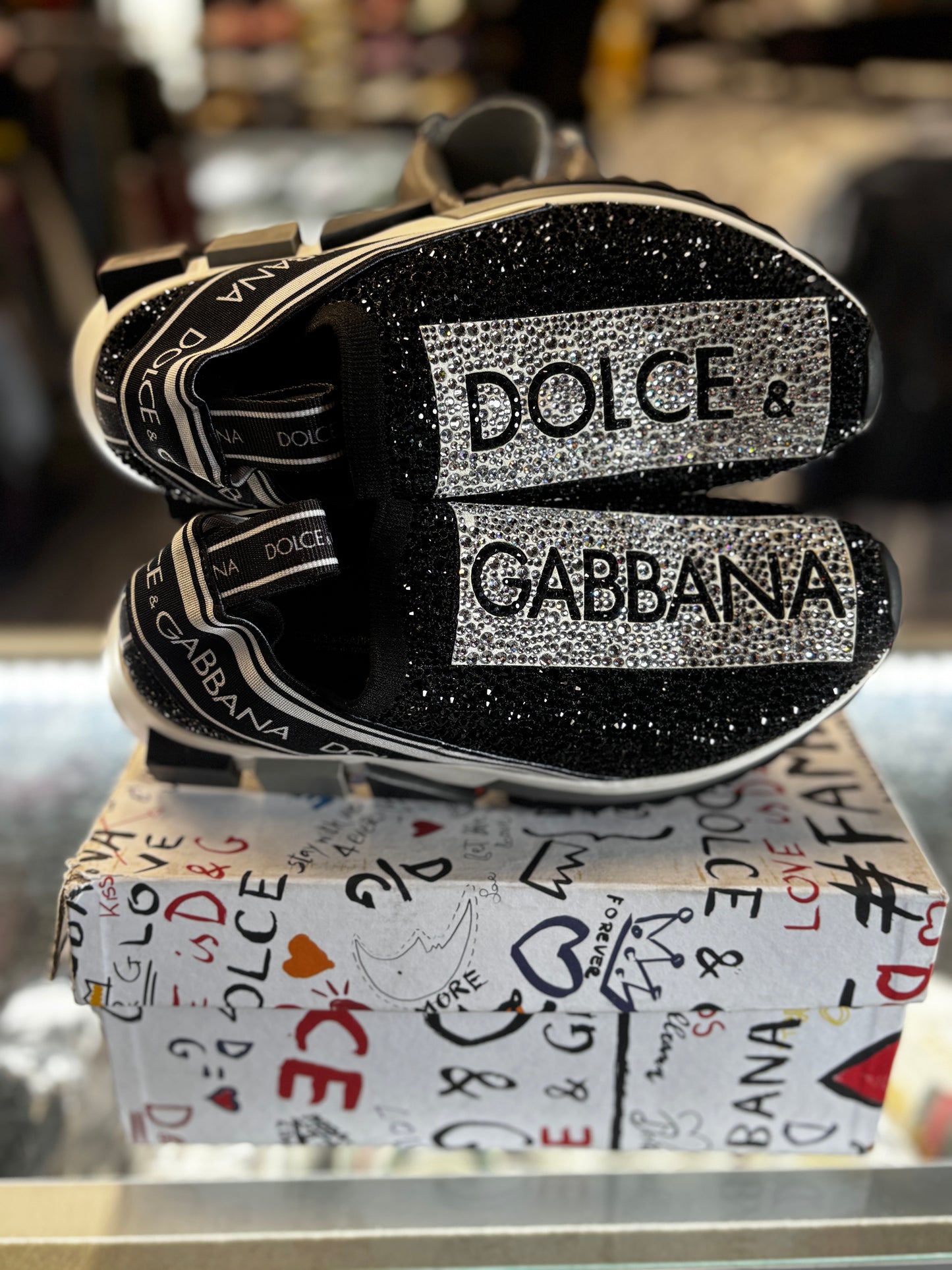 Dolce Gabbana Sorrento Slip-on "Black Crystal"