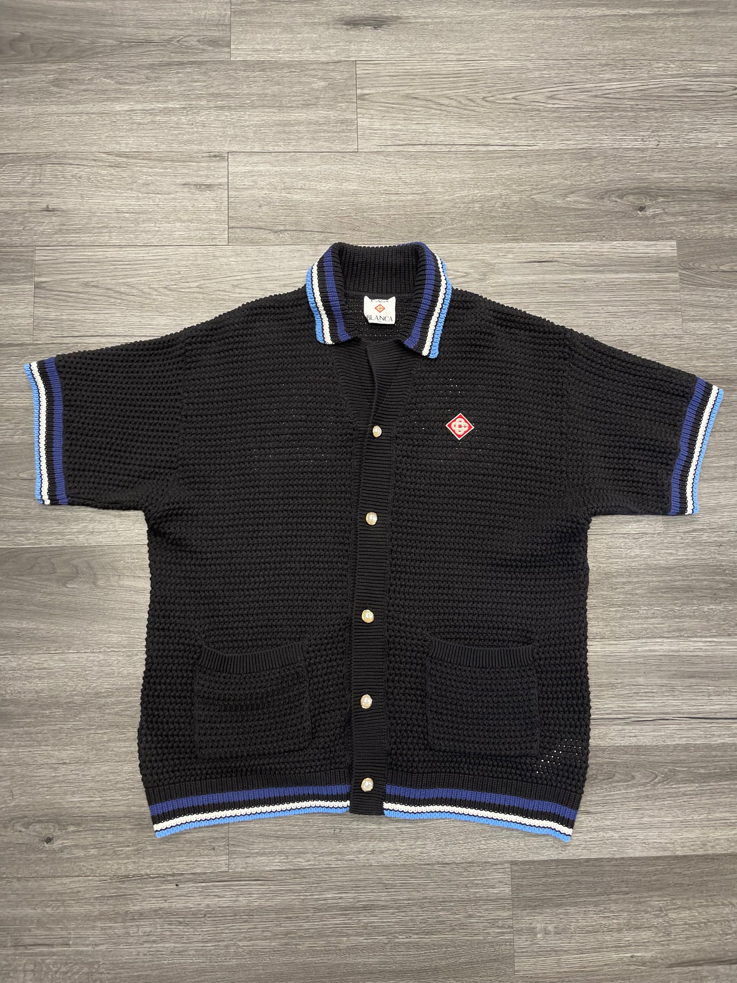 Casa Blanca Knit Shirt "Black/Blue"