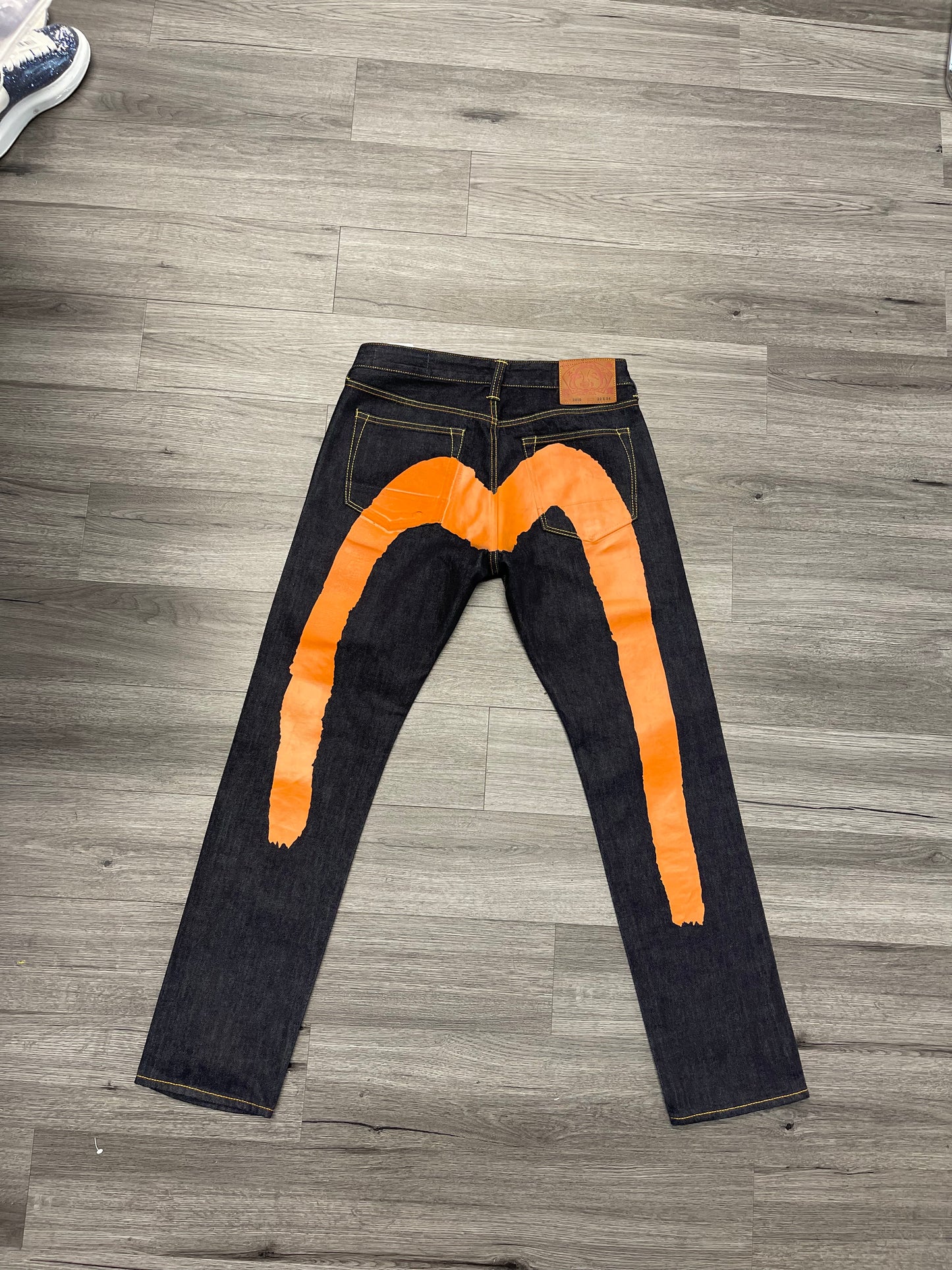 Evisu Denim Jeans Orange Stripe
